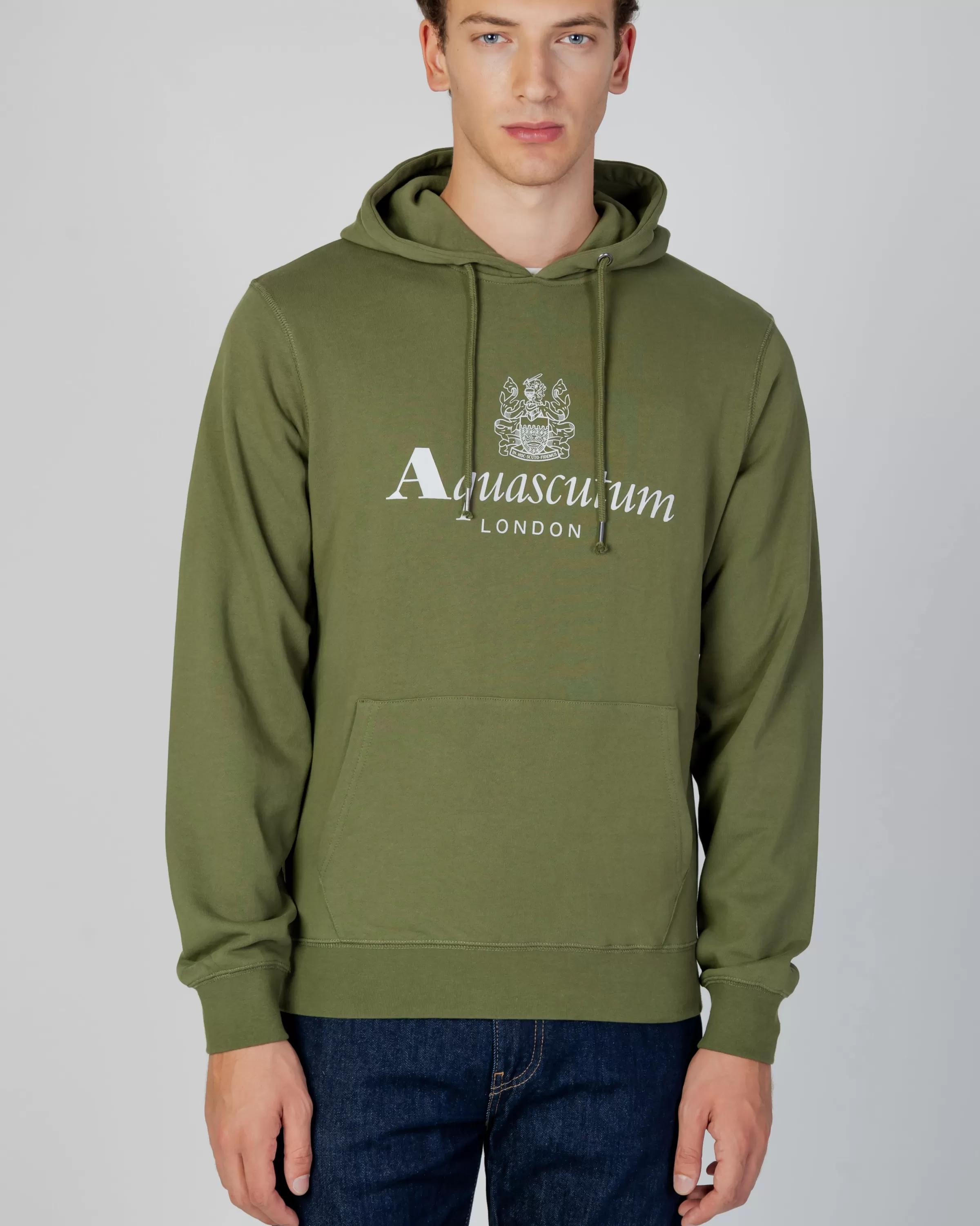 Uomo Aquascutum Active Active Big Logo Hoodie Fleece