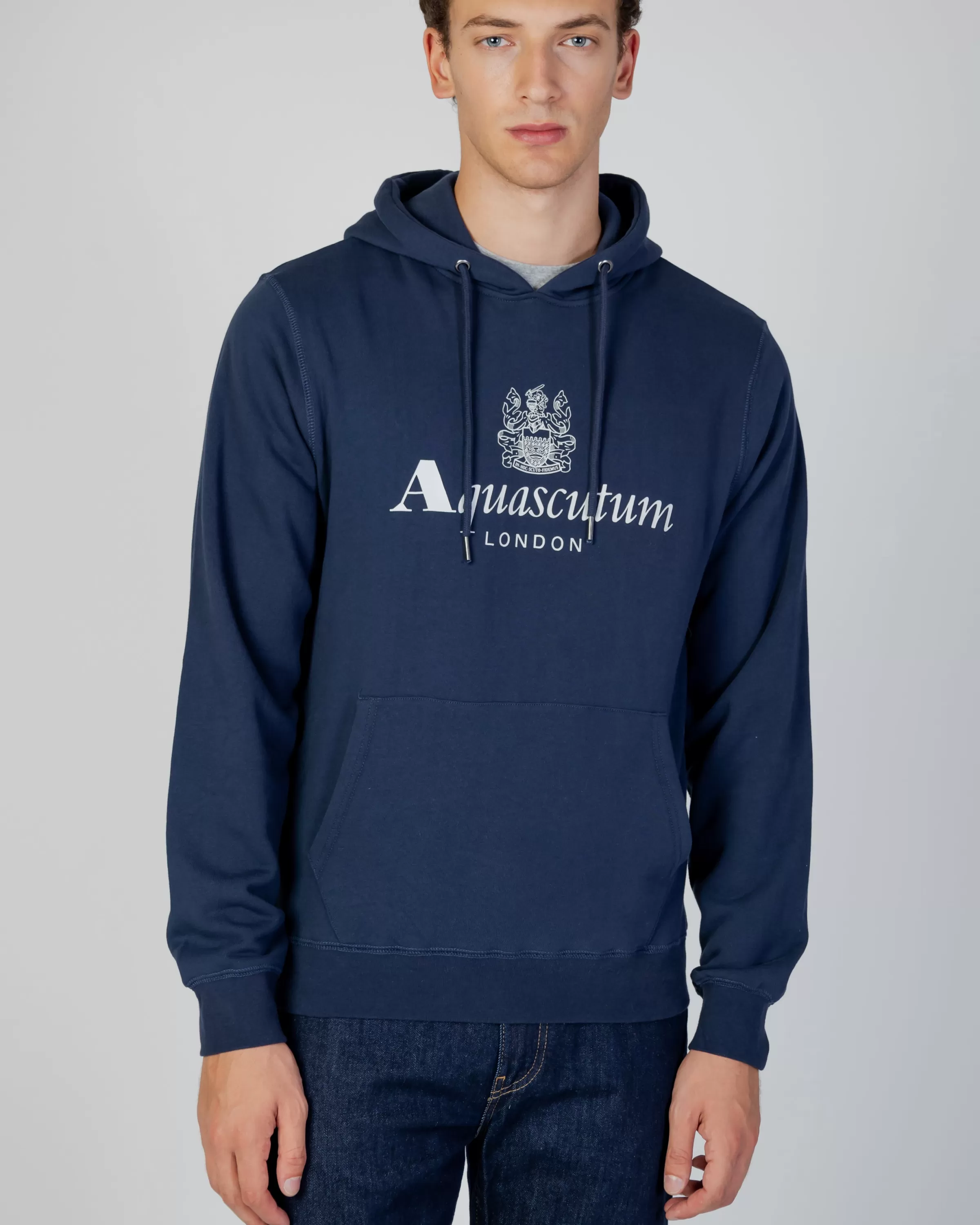 Uomo Aquascutum Active Active Big Logo Hoodie Fleece