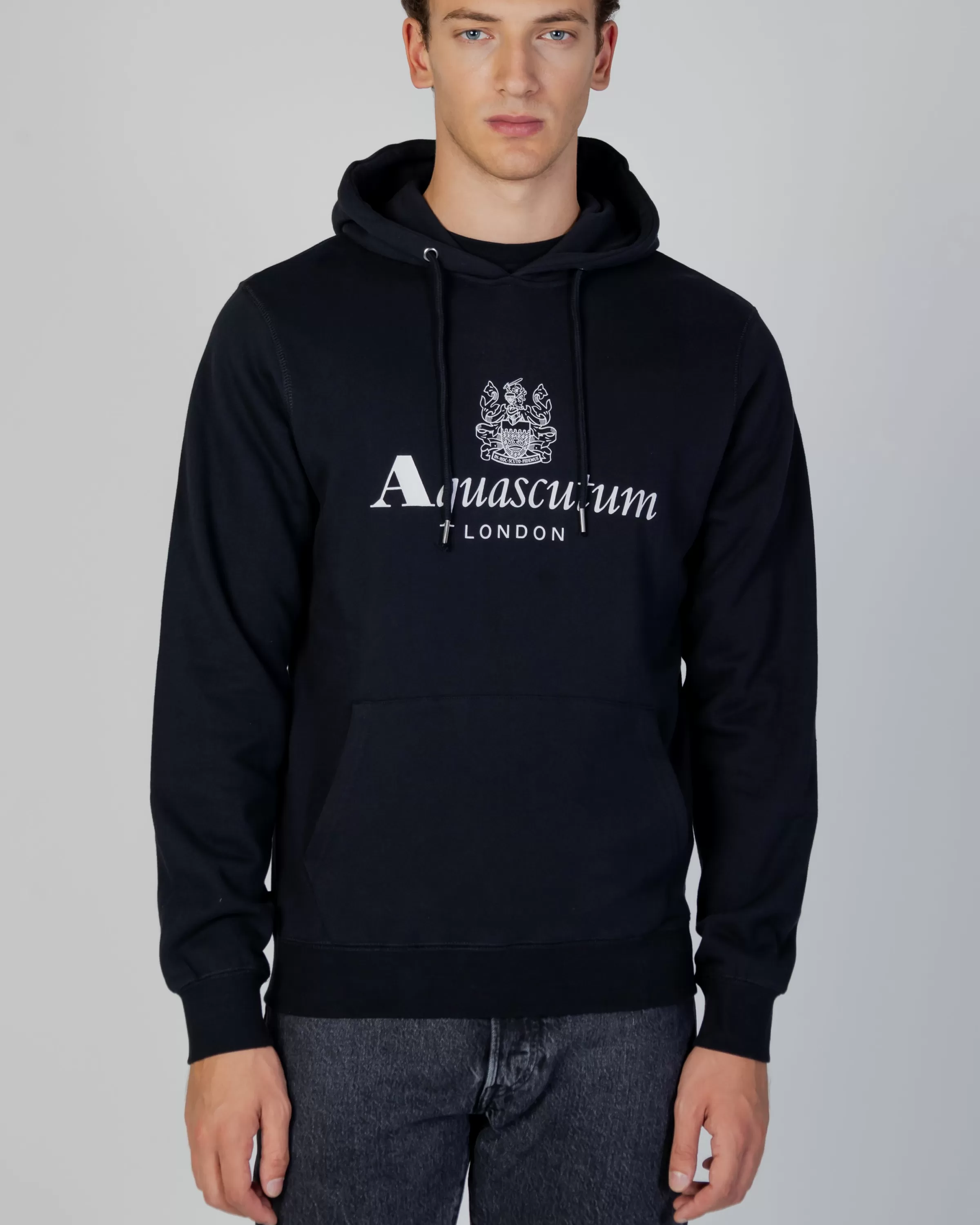 Uomo Aquascutum Active Active Big Logo Hoodie Fleece