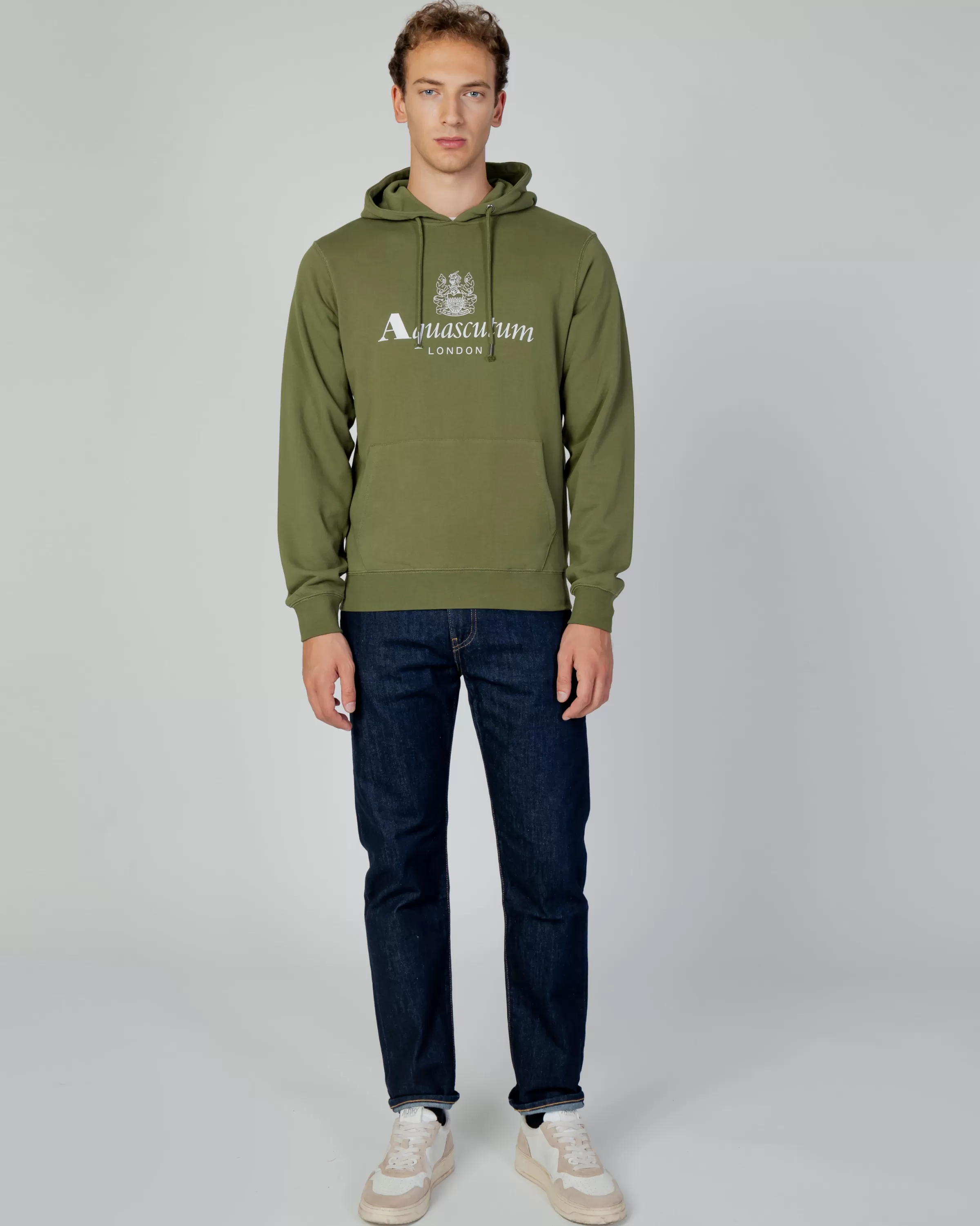 Uomo Aquascutum Active Active Big Logo Hoodie Fleece