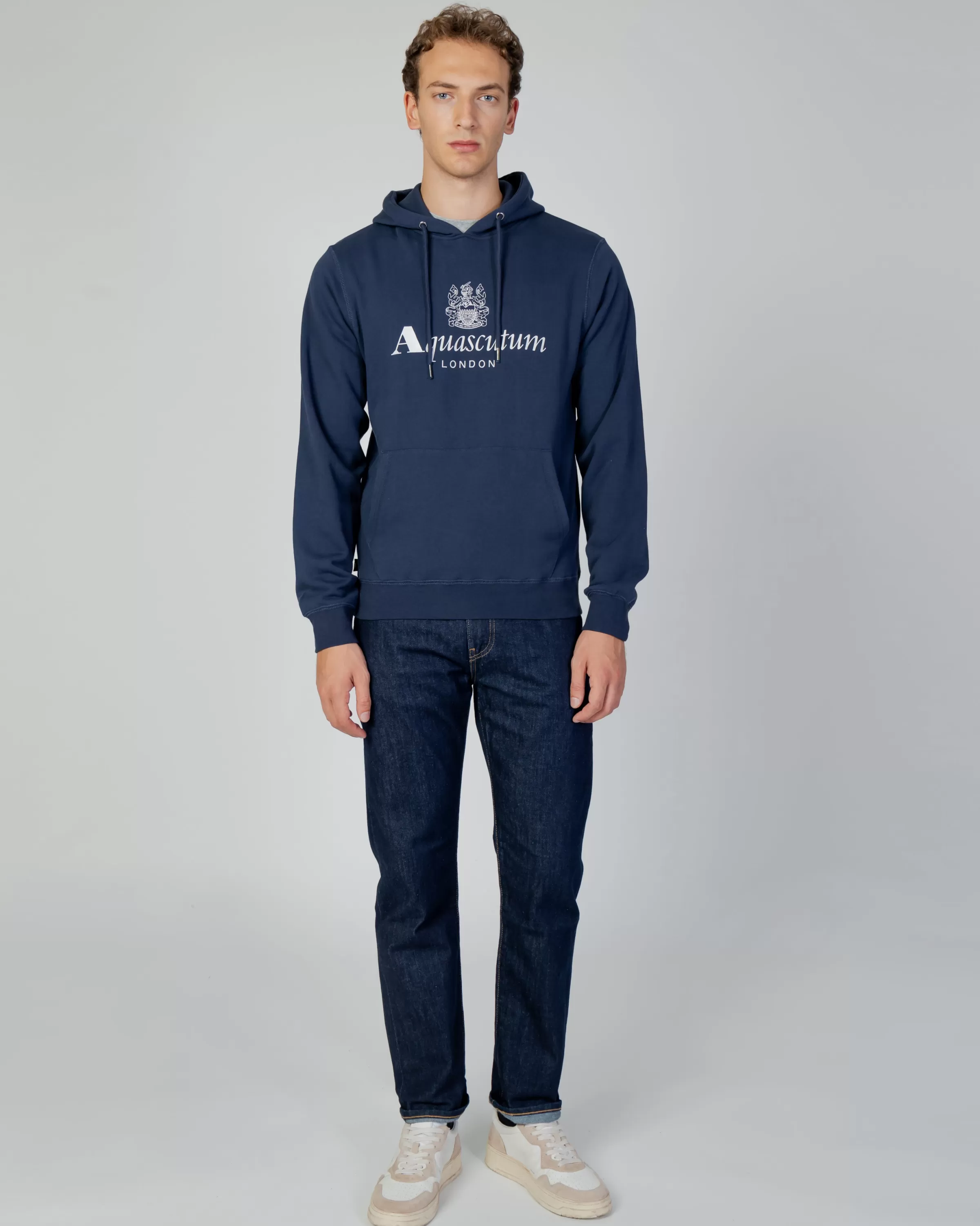 Uomo Aquascutum Active Active Big Logo Hoodie Fleece