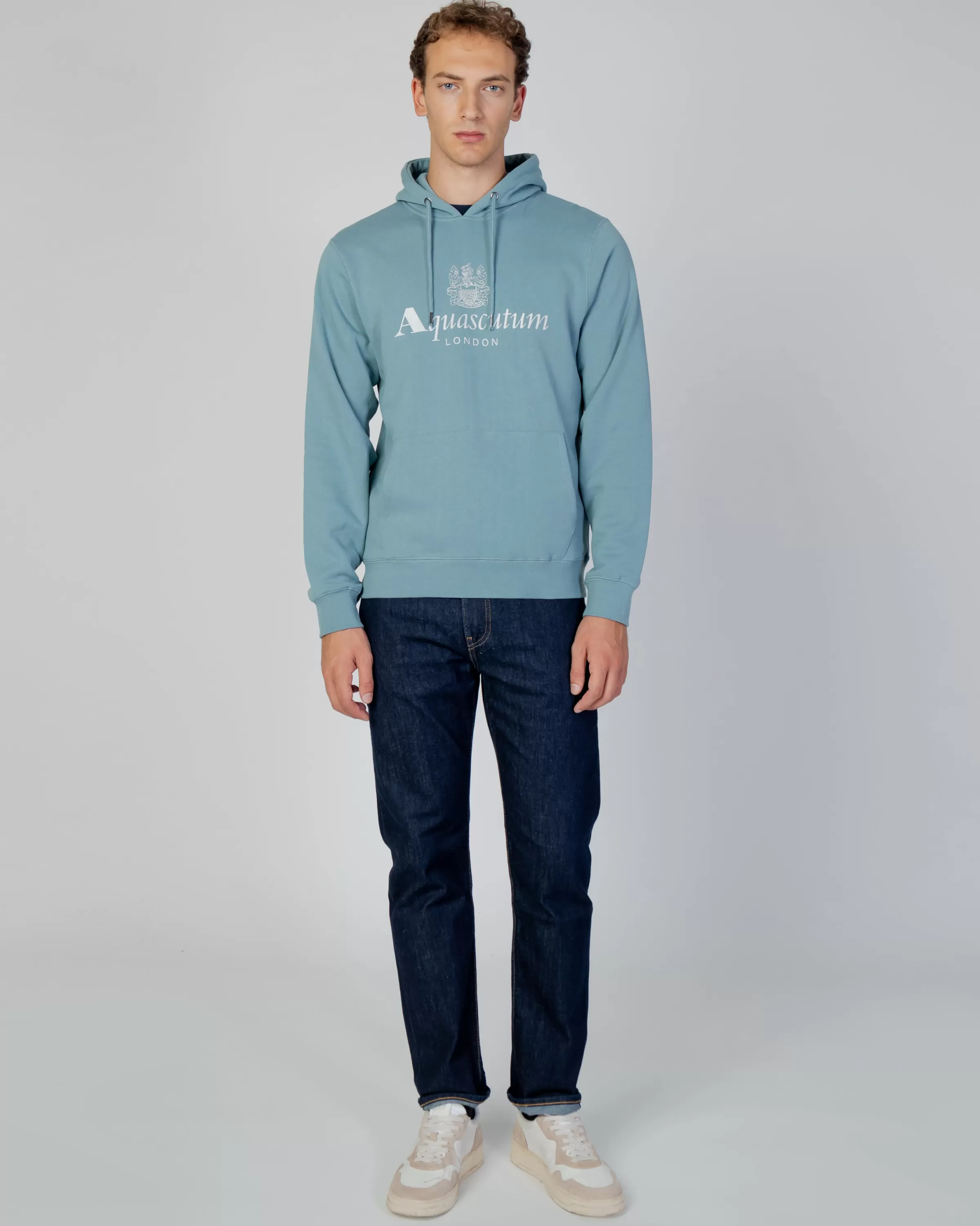 Uomo Aquascutum Active Active Big Logo Hoodie Fleece