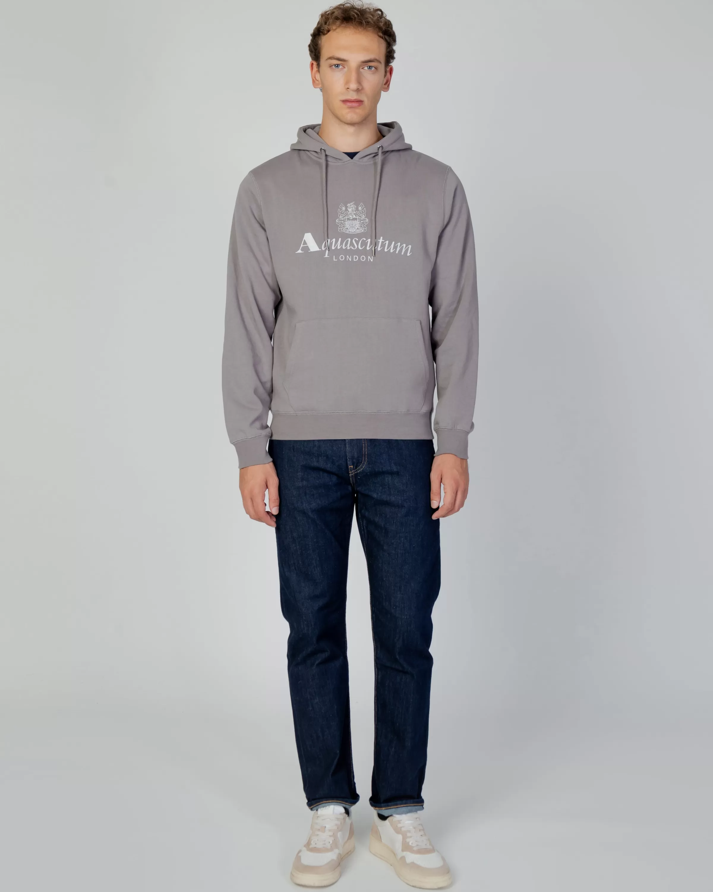 Uomo Aquascutum Active Active Big Logo Hoodie Fleece