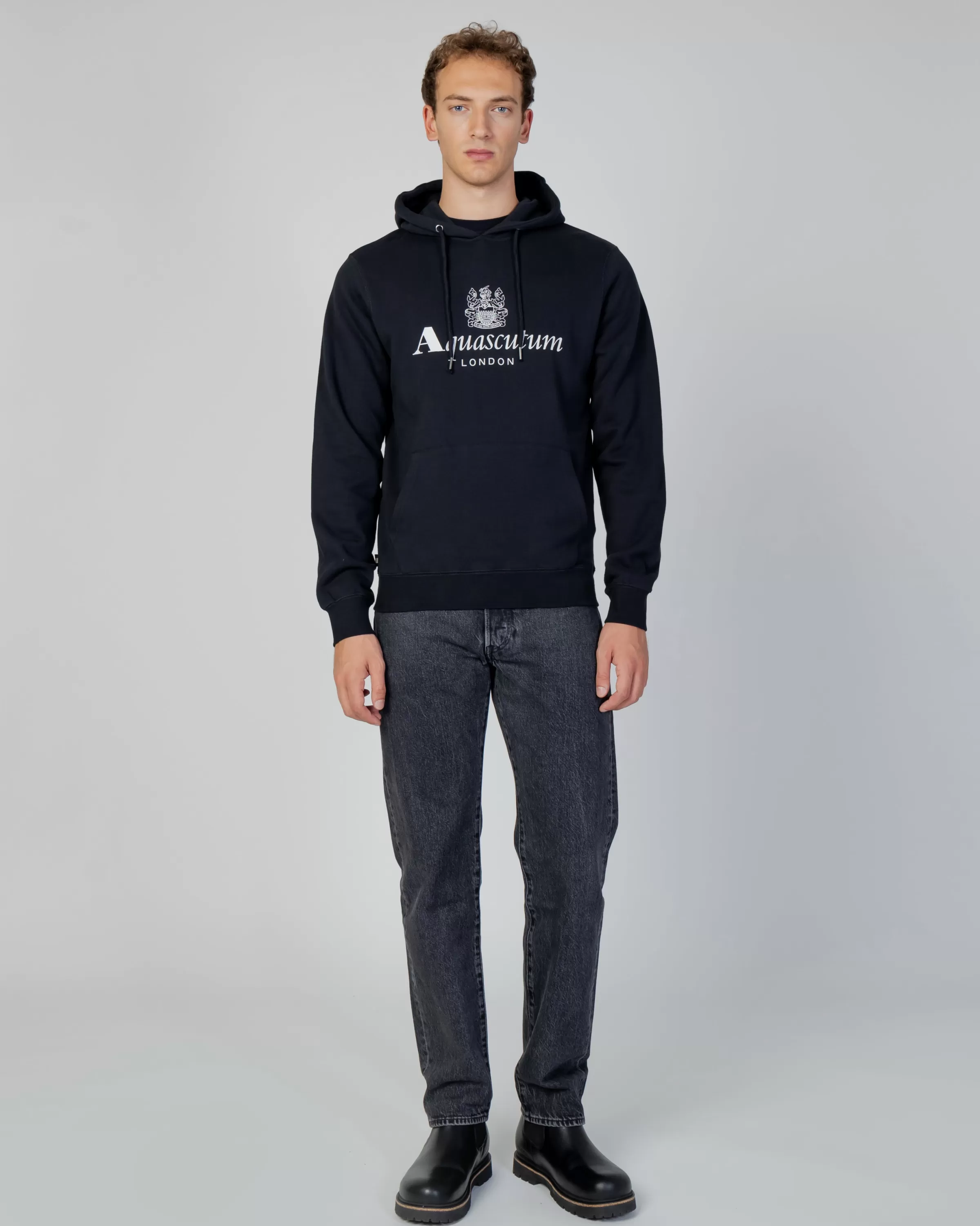 Uomo Aquascutum Active Active Big Logo Hoodie Fleece