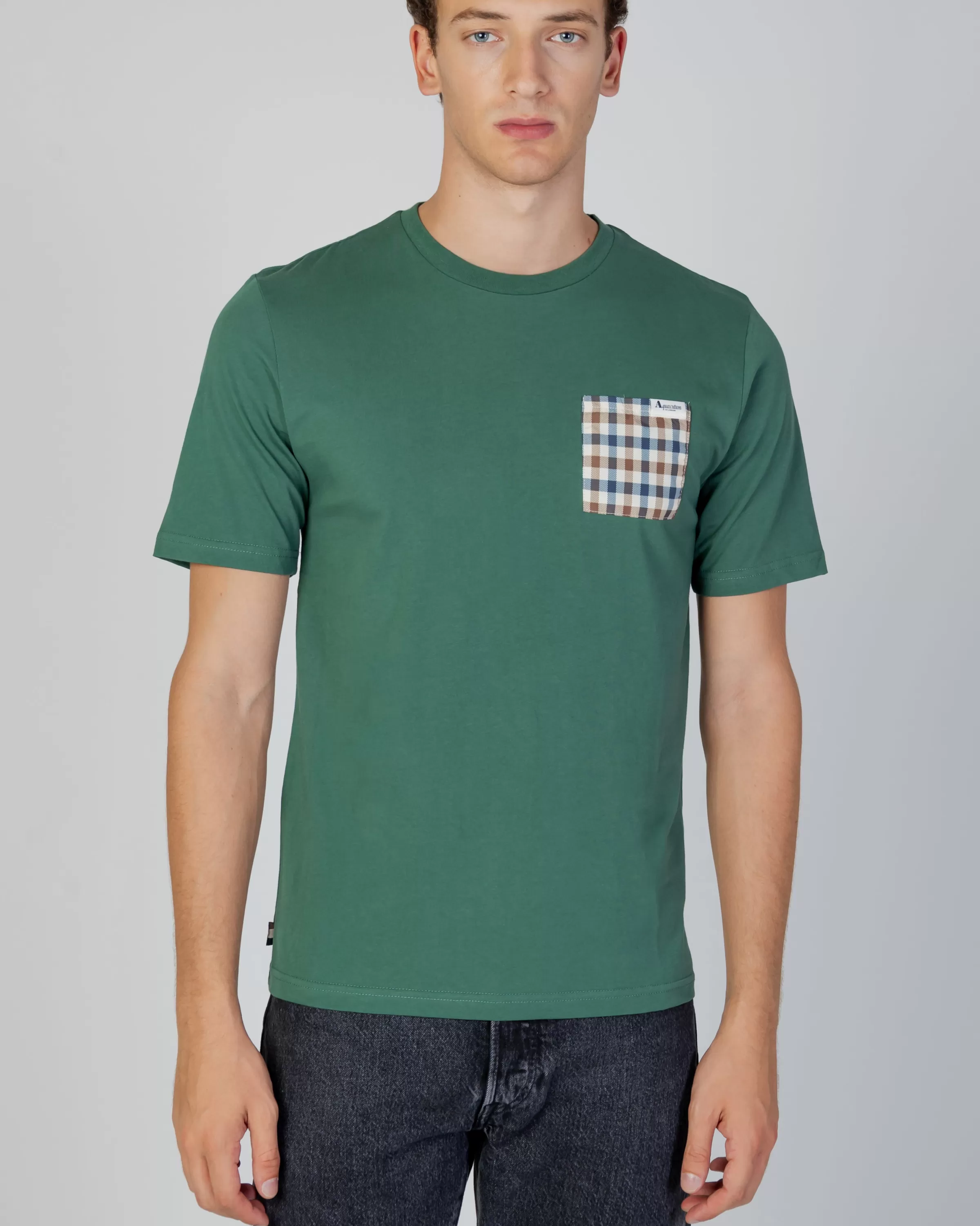 Uomo Aquascutum Active Active Check Pocket T-Shirt