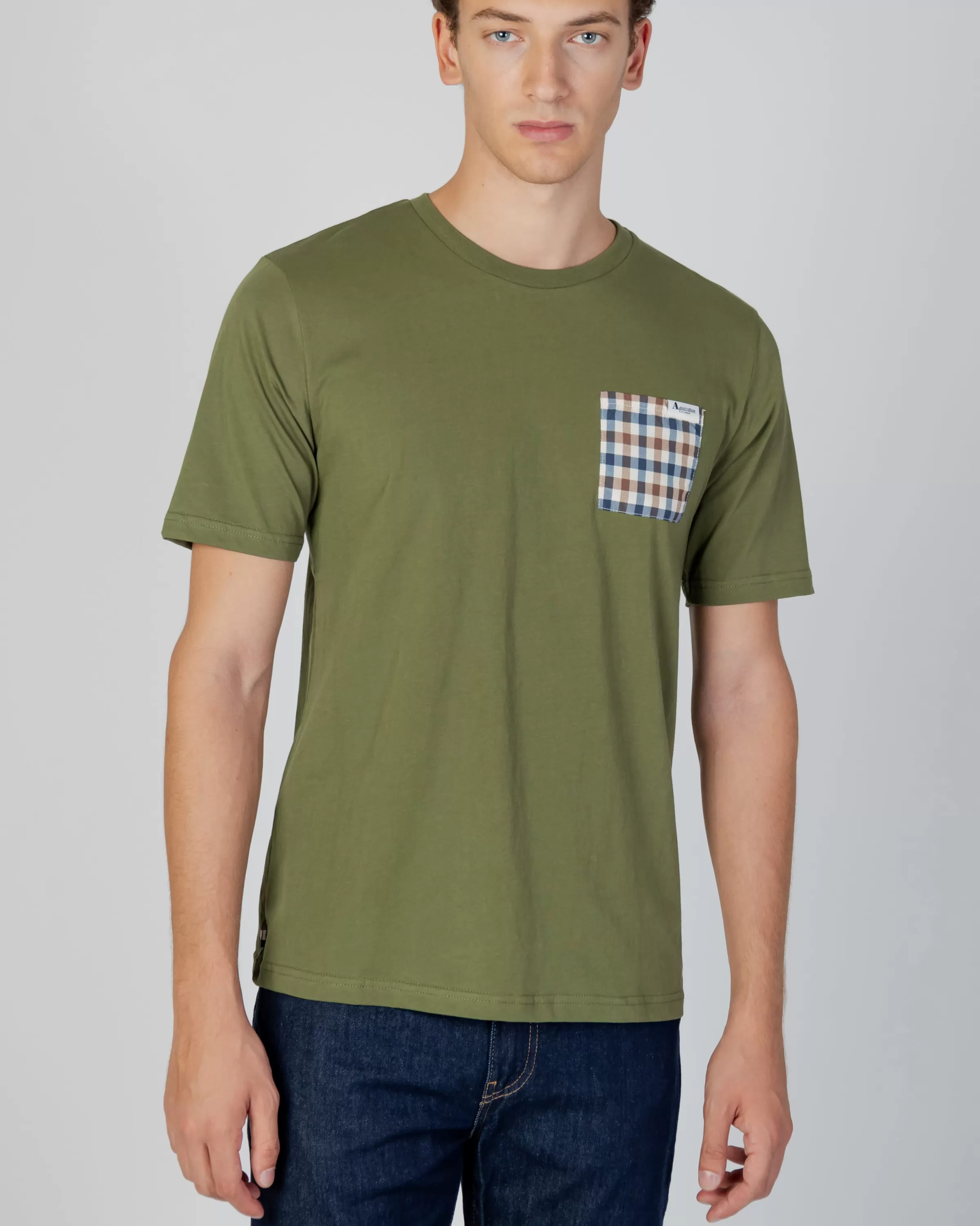 Uomo Aquascutum Active Active Check Pocket T-Shirt