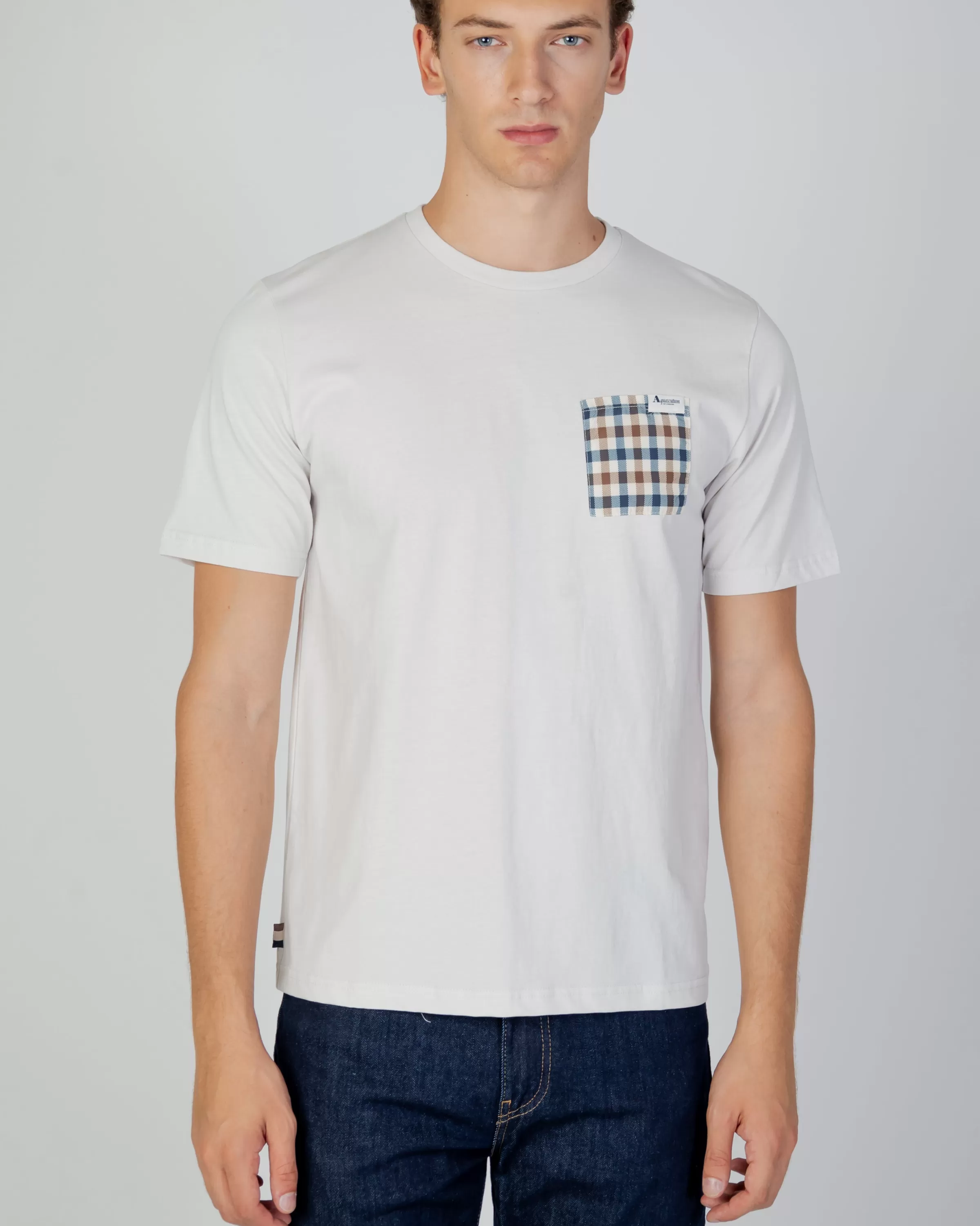 Uomo Aquascutum Active Active Check Pocket T-Shirt