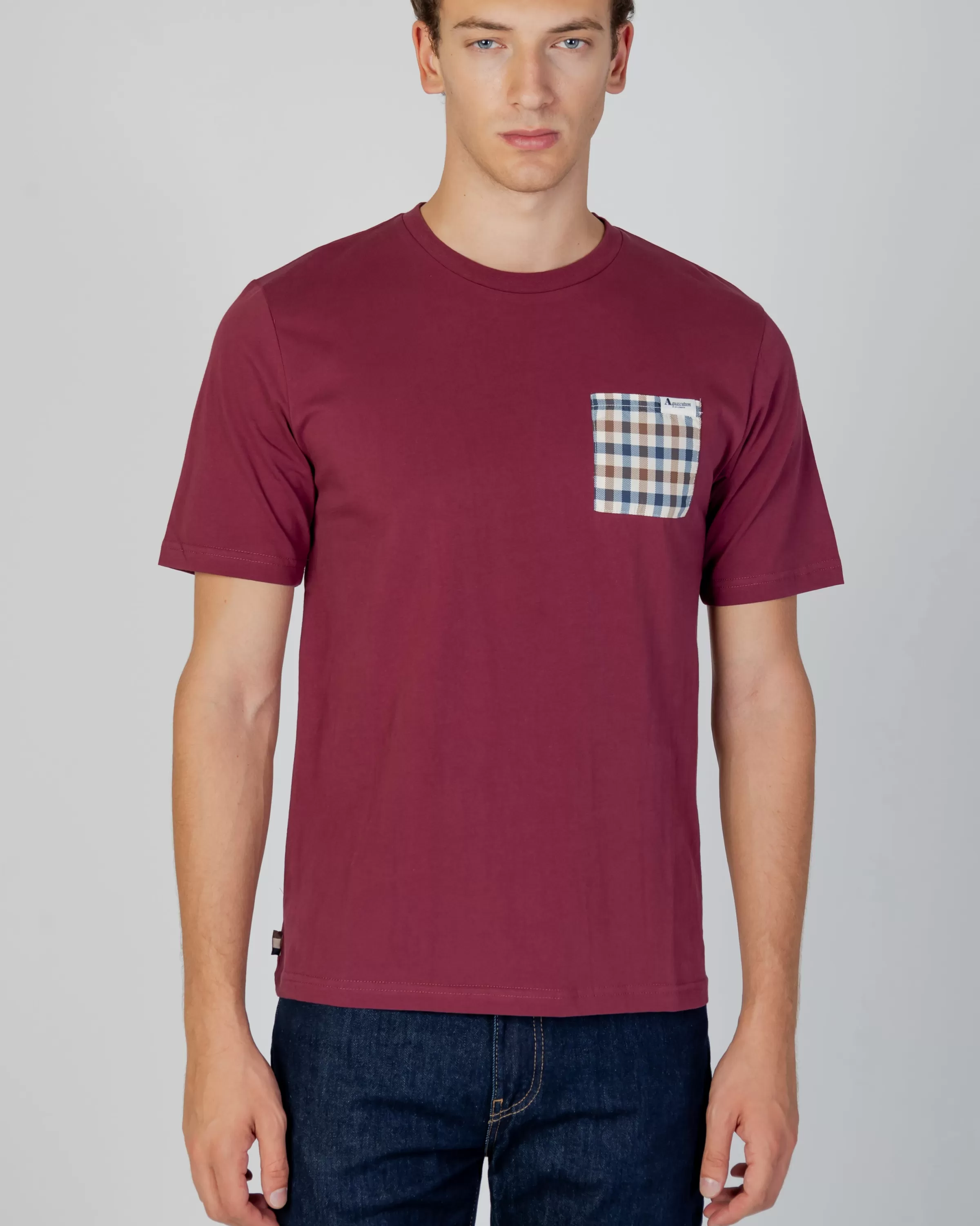 Uomo Aquascutum Active Active Check Pocket T-Shirt