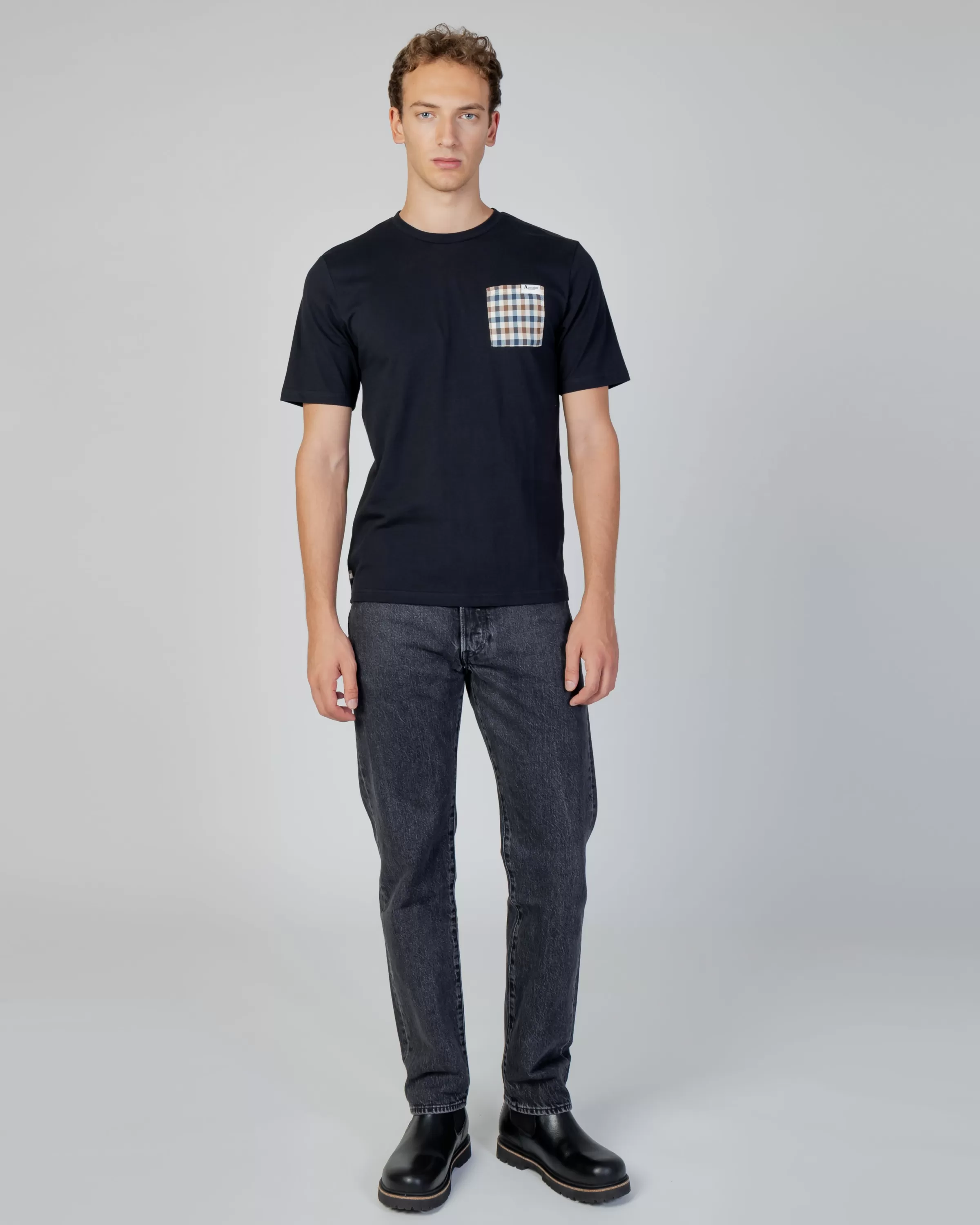 Uomo Aquascutum Active Active Check Pocket T-Shirt