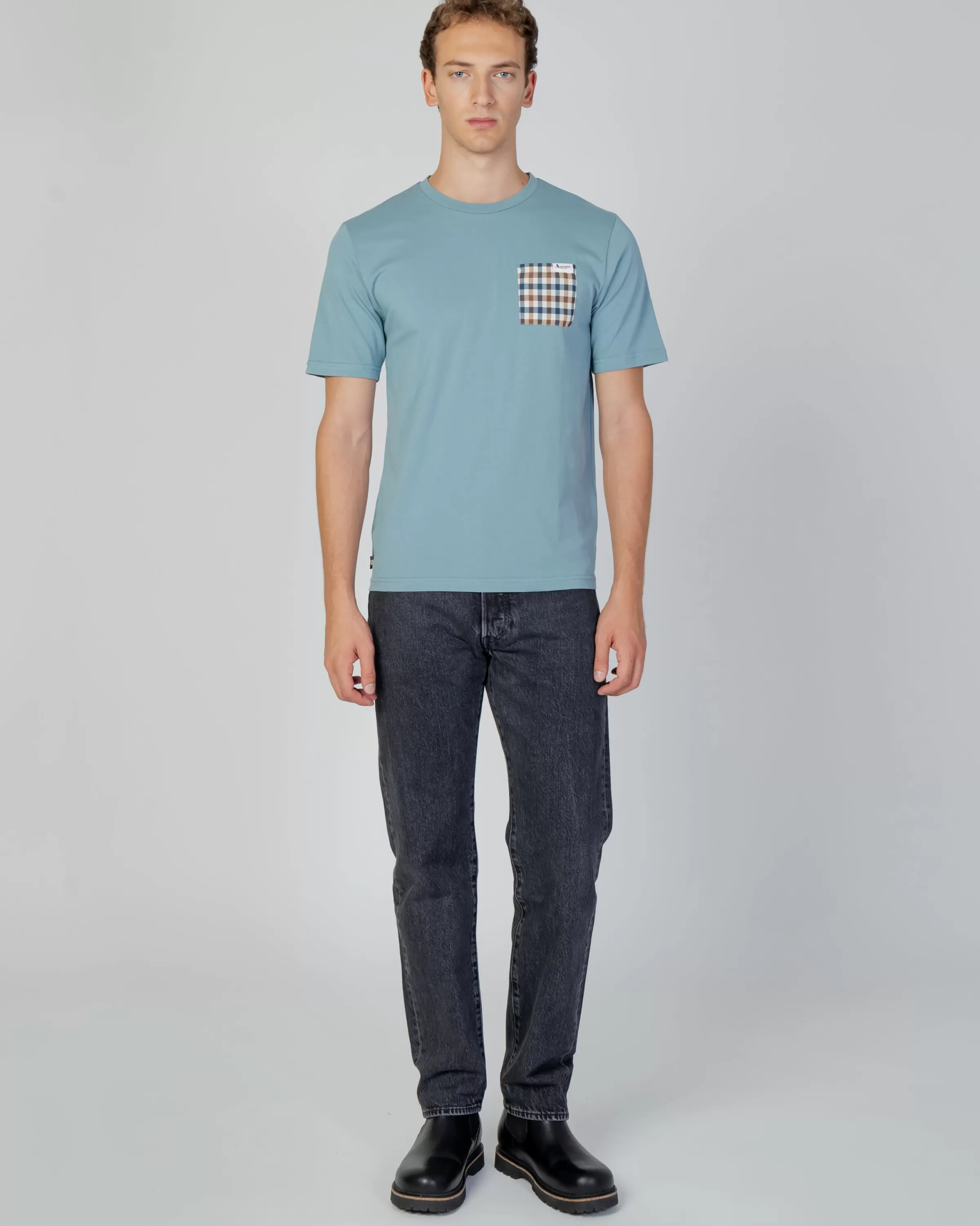 Uomo Aquascutum Active Active Check Pocket T-Shirt