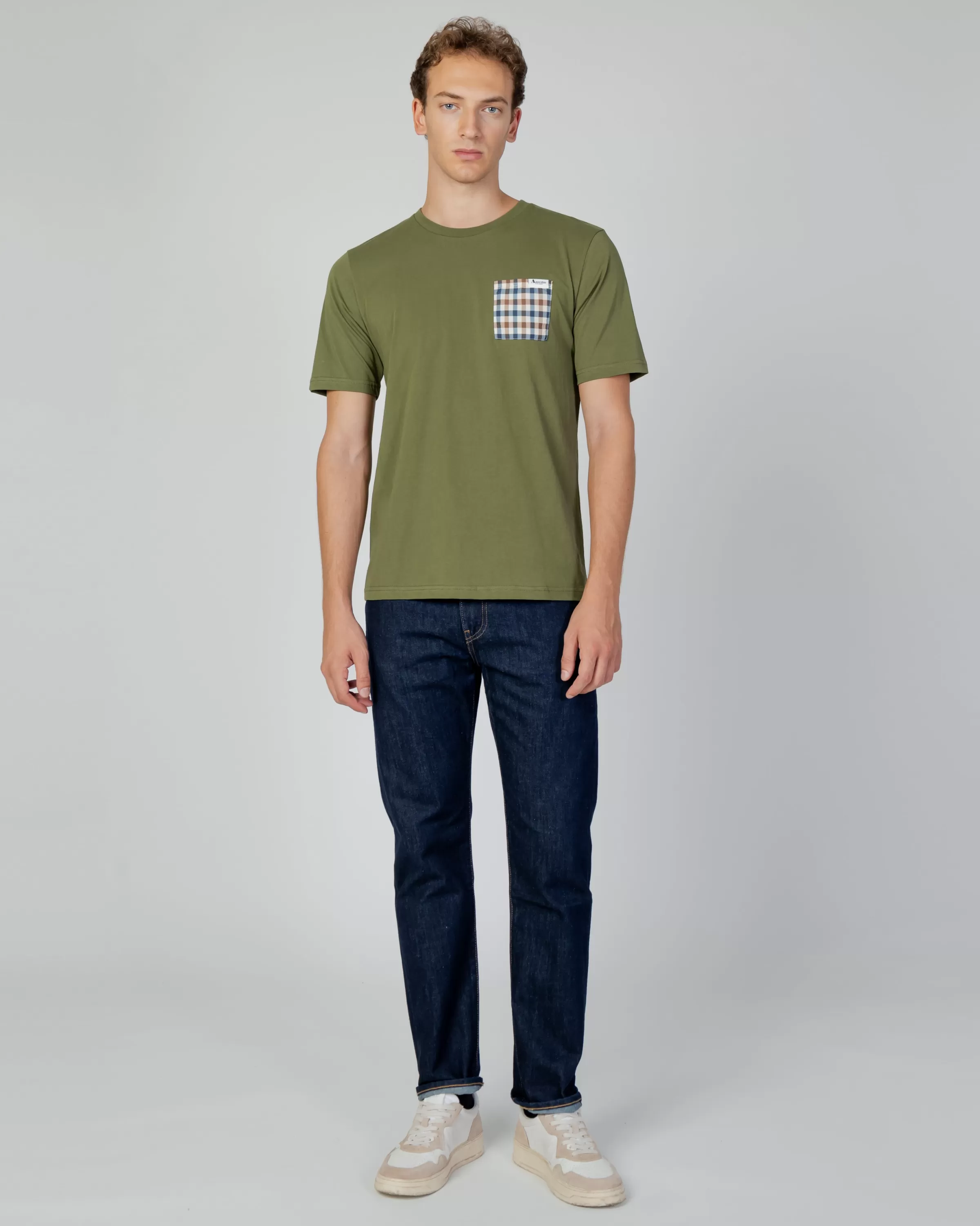 Uomo Aquascutum Active Active Check Pocket T-Shirt