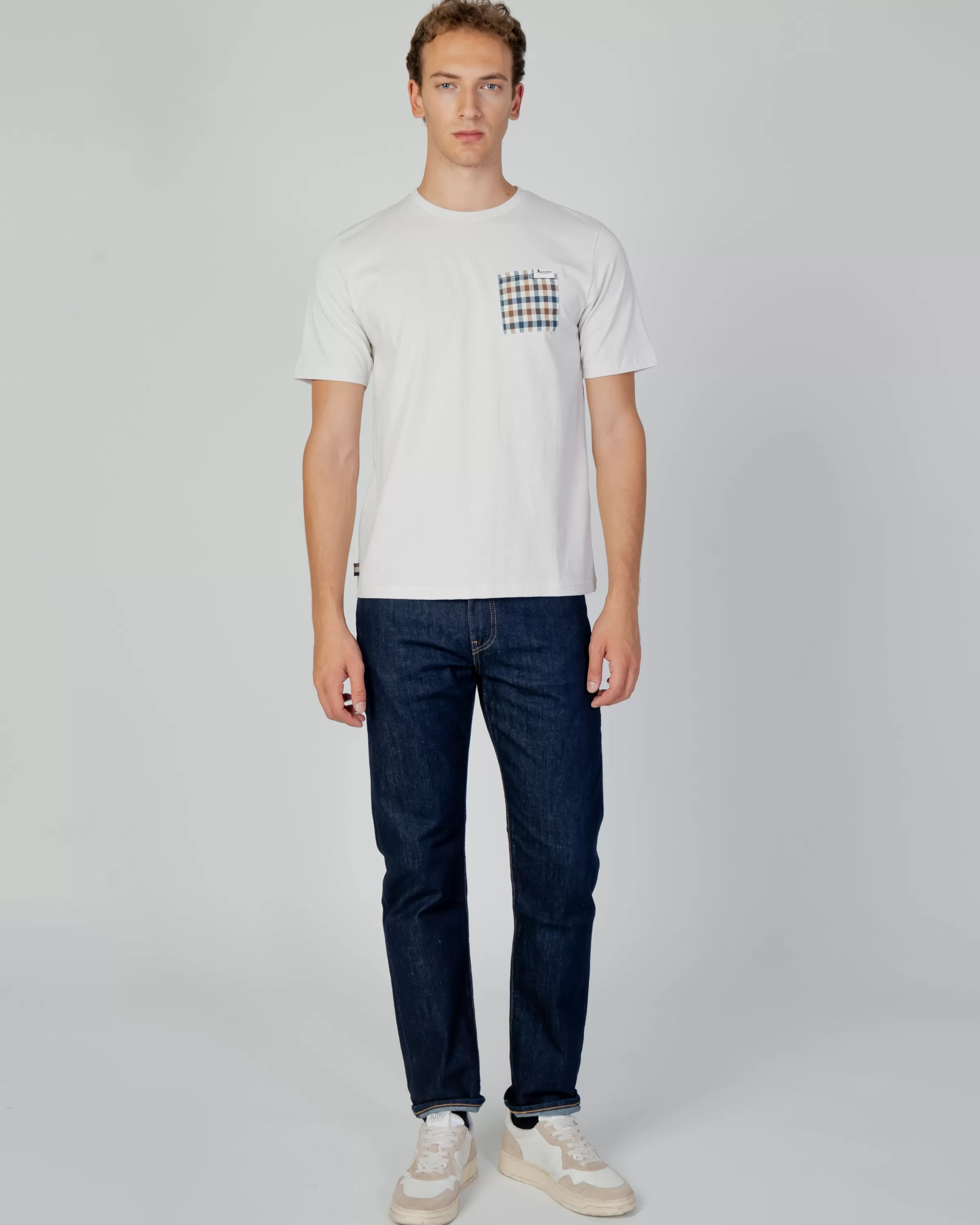 Uomo Aquascutum Active Active Check Pocket T-Shirt