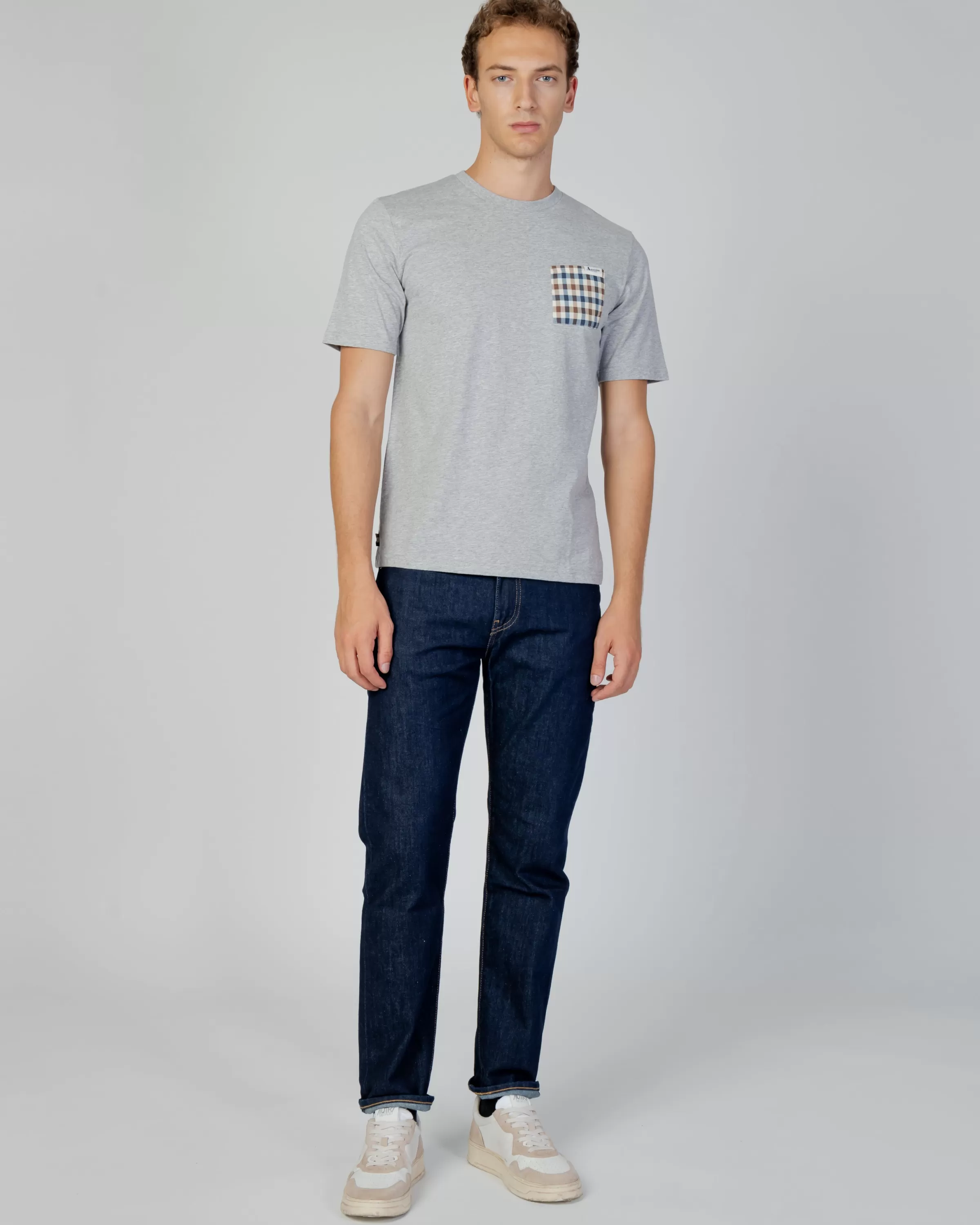 Uomo Aquascutum Active Active Check Pocket T-Shirt