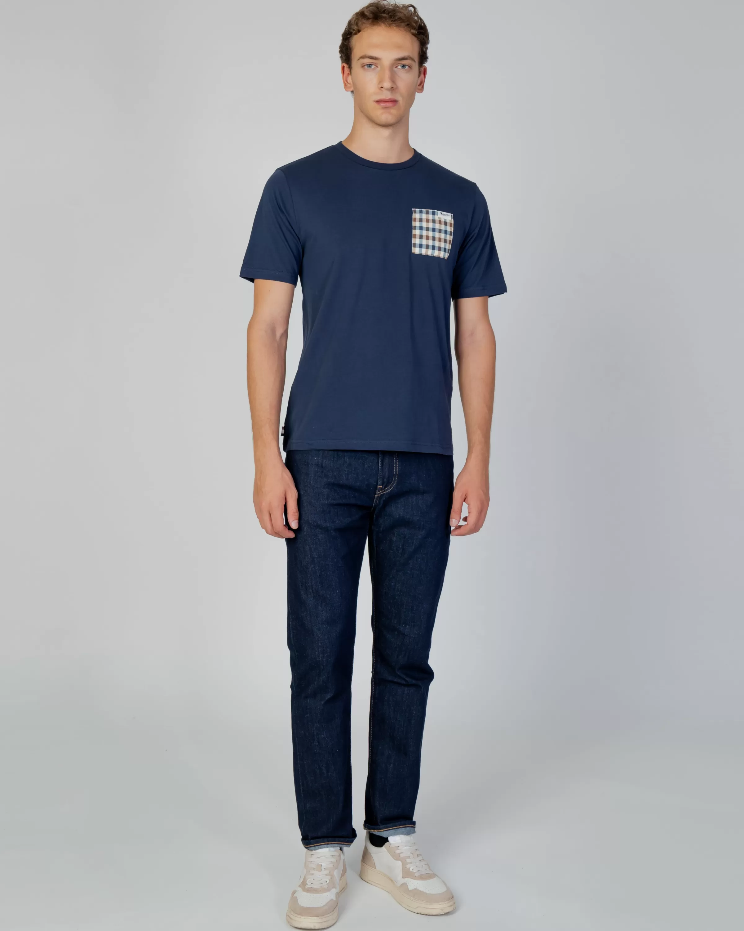 Uomo Aquascutum Active Active Check Pocket T-Shirt