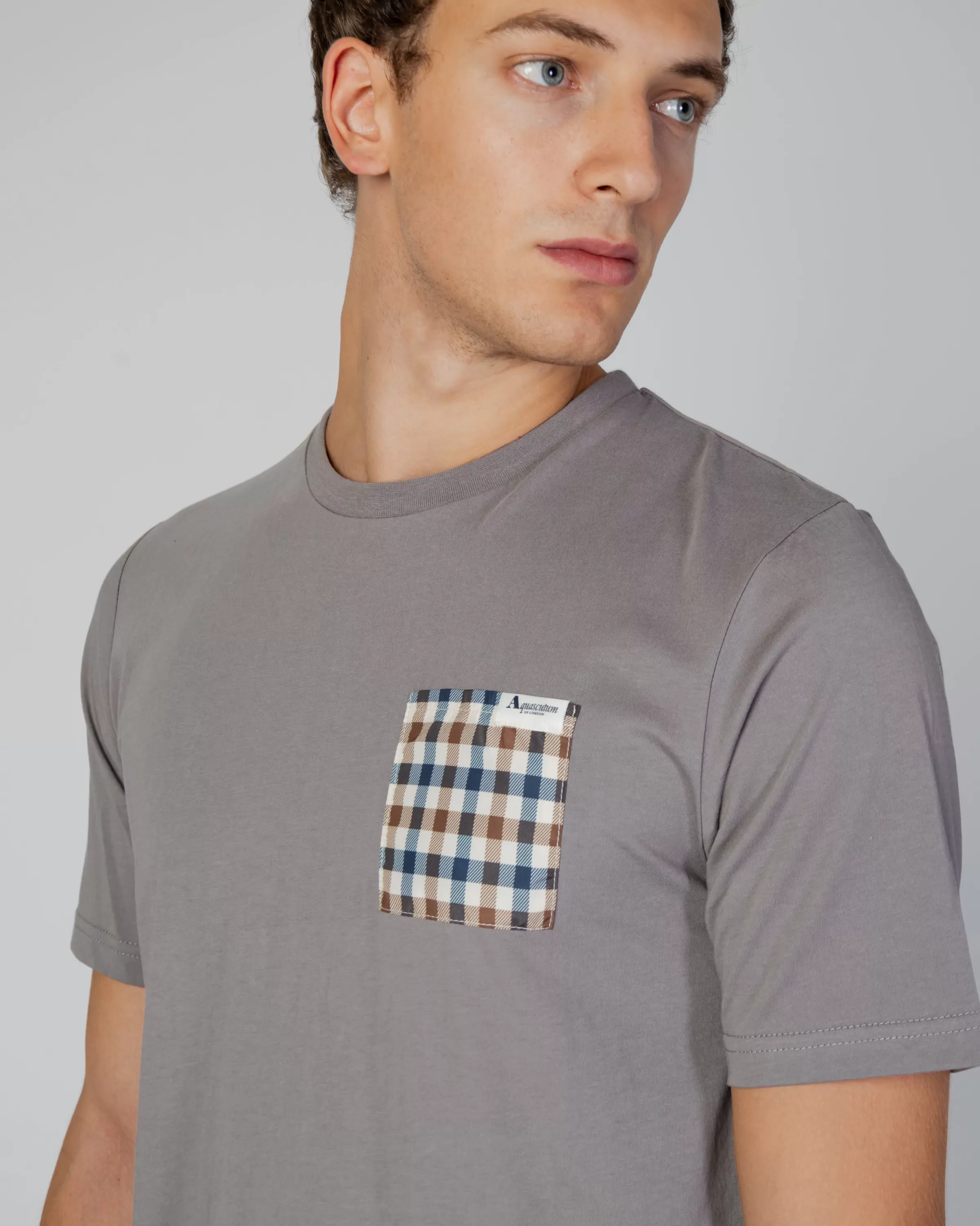 Uomo Aquascutum Active Active Check Pocket T-Shirt