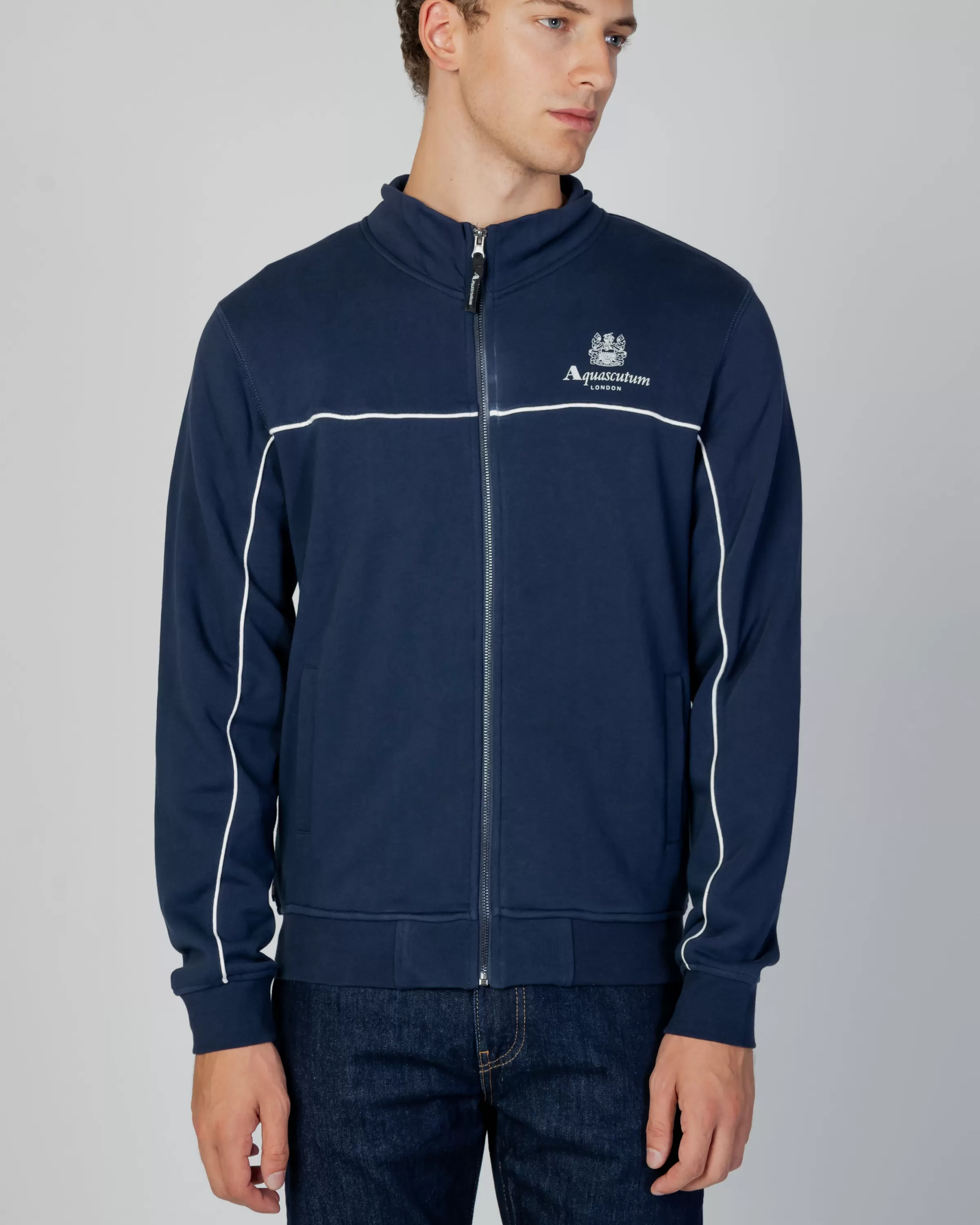 Uomo Aquascutum Active Active Piping Mock Neck Fleece