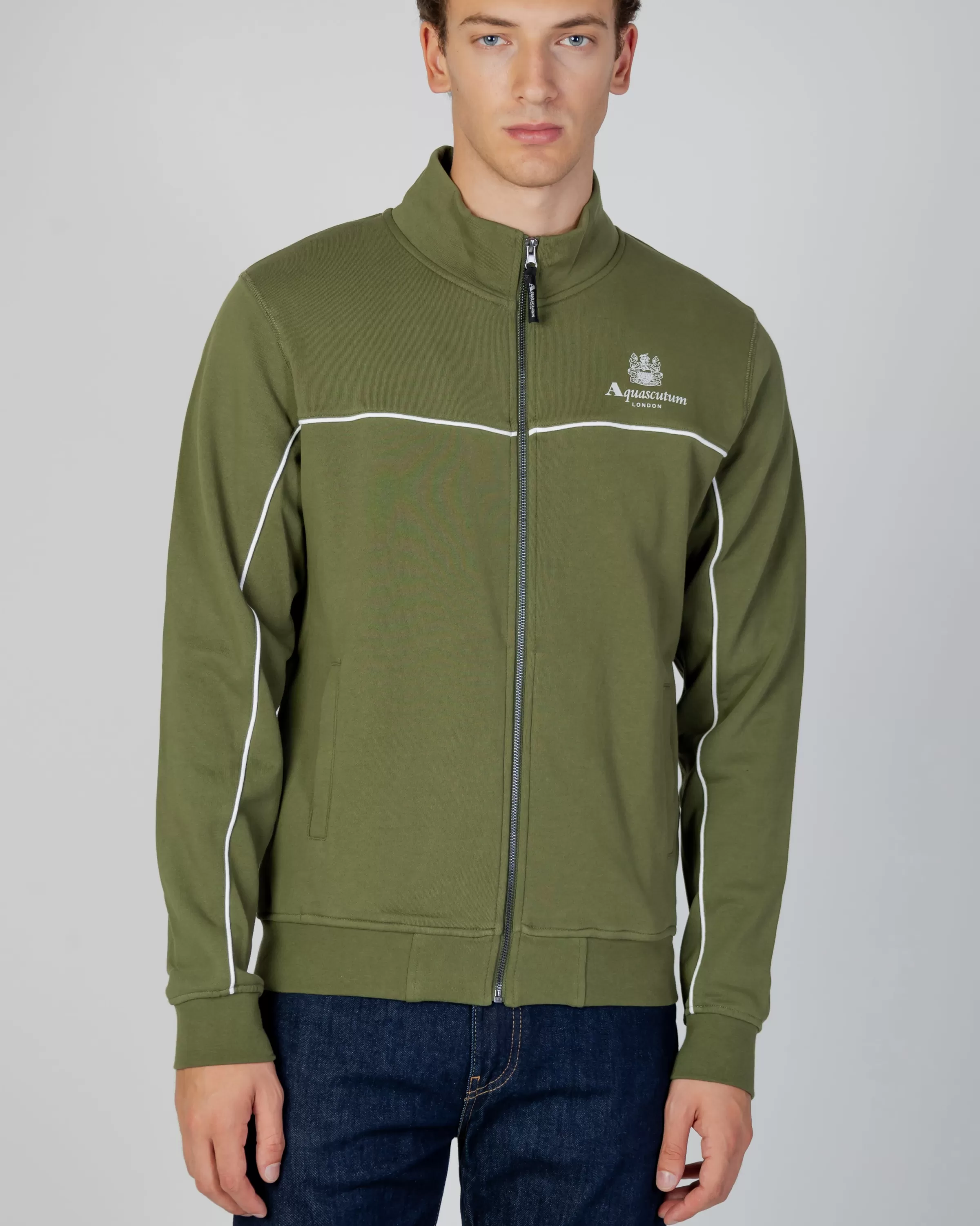 Uomo Aquascutum Active Active Piping Mock Neck Fleece