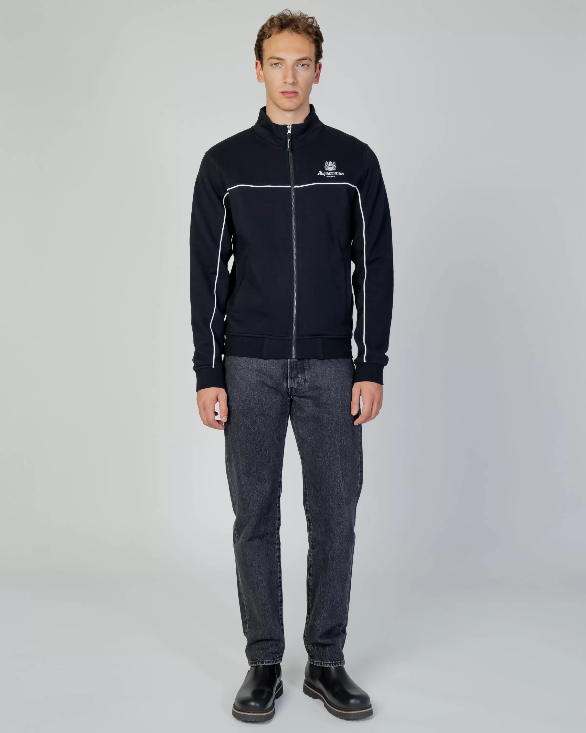 Uomo Aquascutum Active Active Piping Mock Neck Fleece