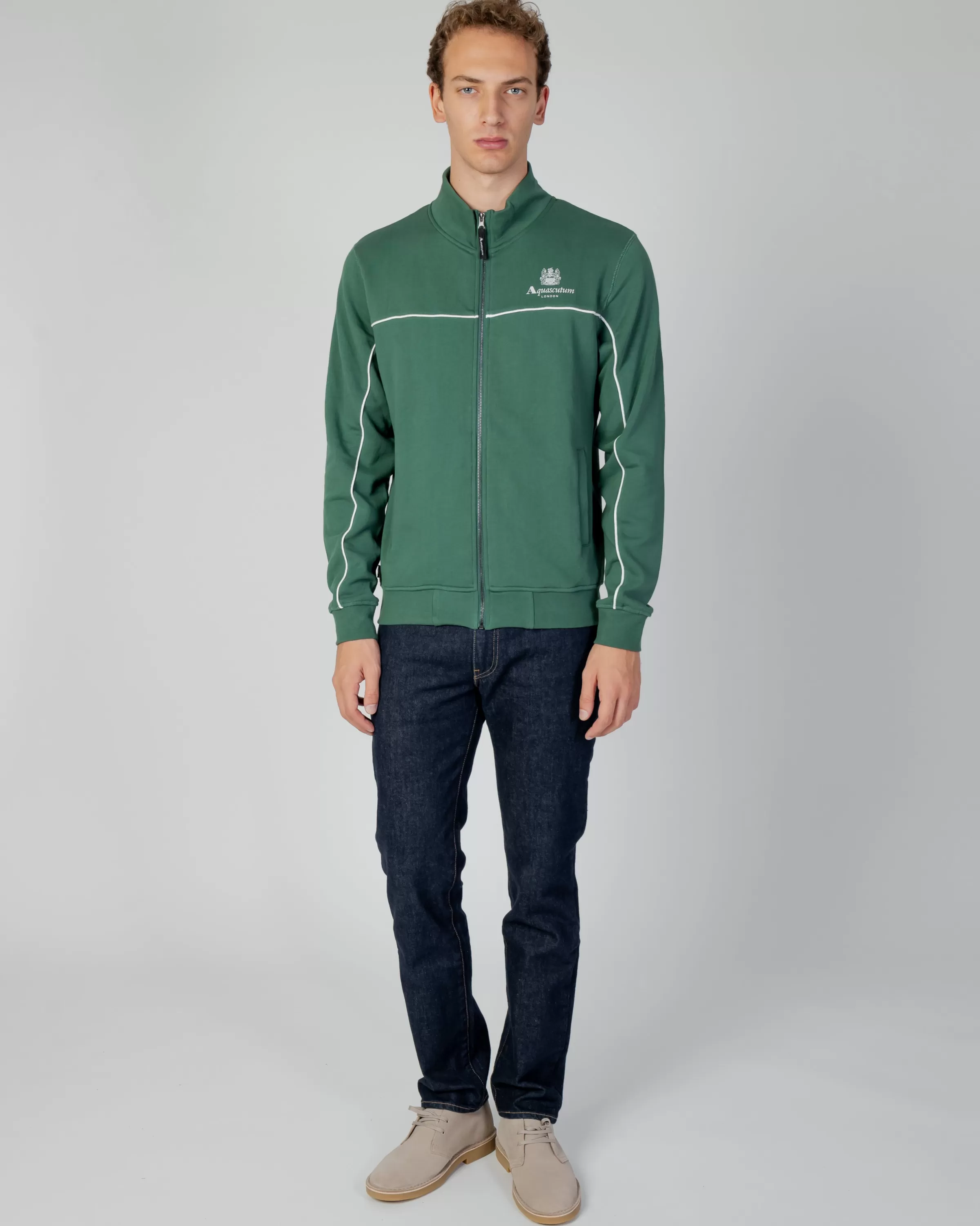 Uomo Aquascutum Active Active Piping Mock Neck Fleece