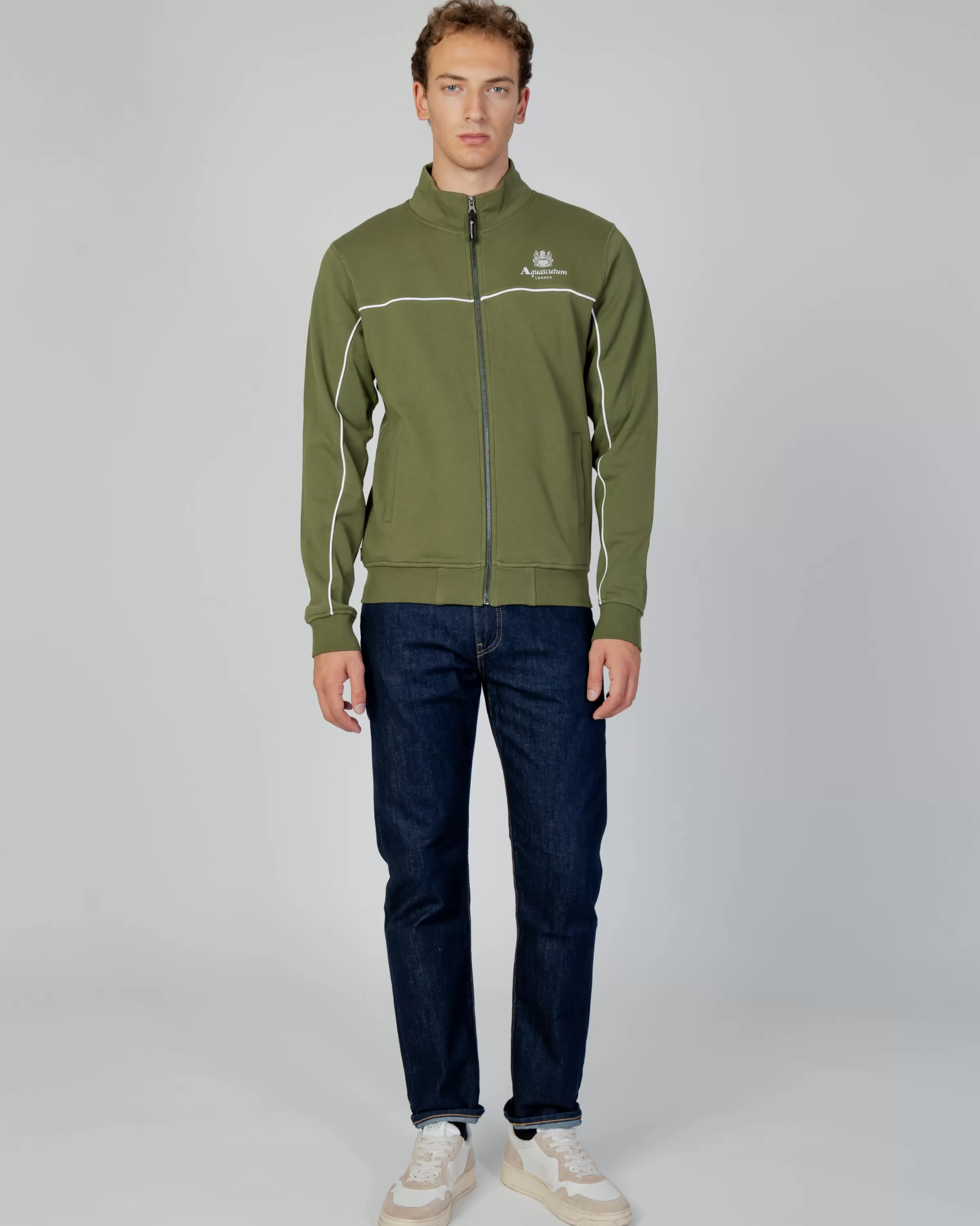 Uomo Aquascutum Active Active Piping Mock Neck Fleece