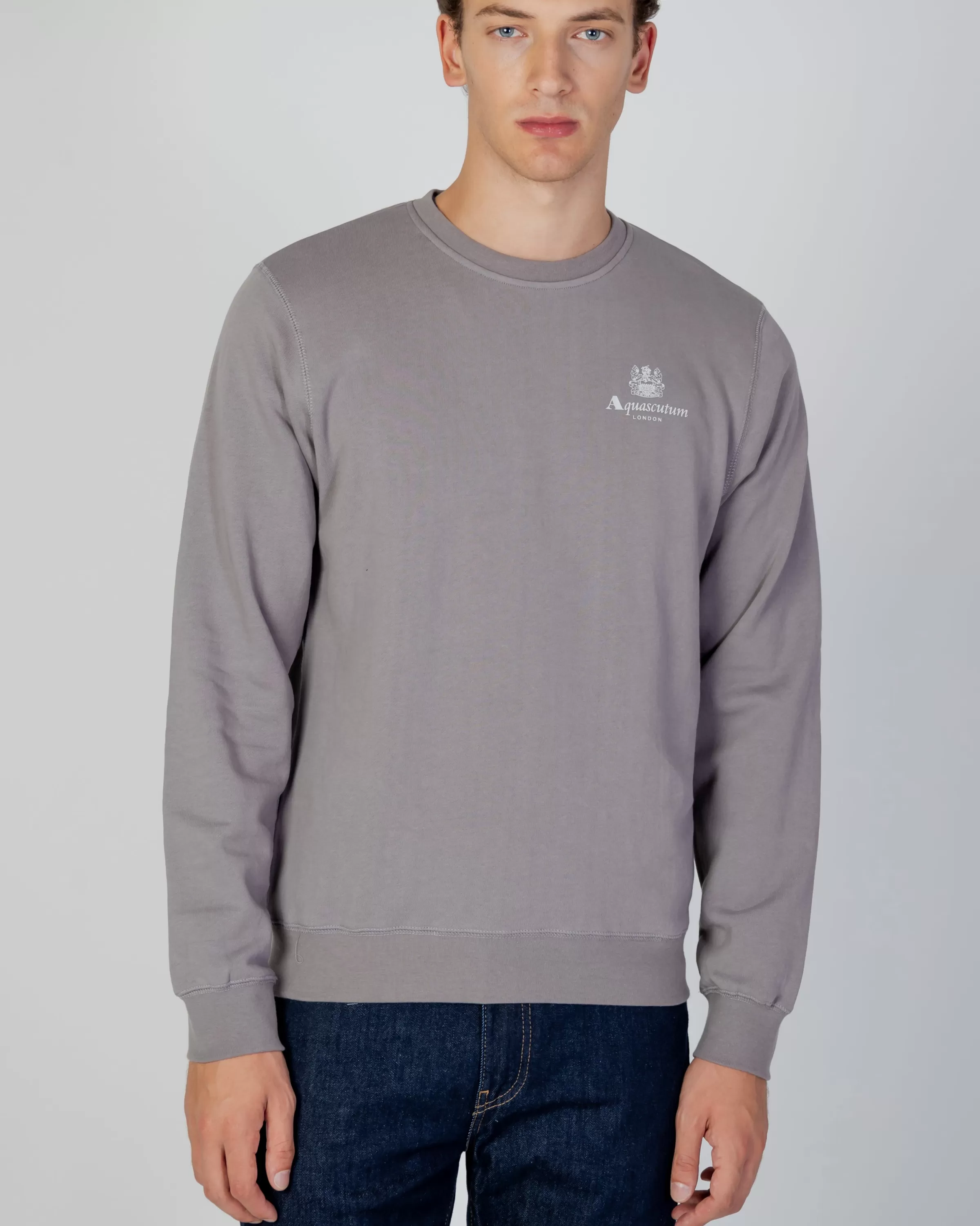 Uomo Aquascutum Active Active Small Logo Crew Neck Fleece