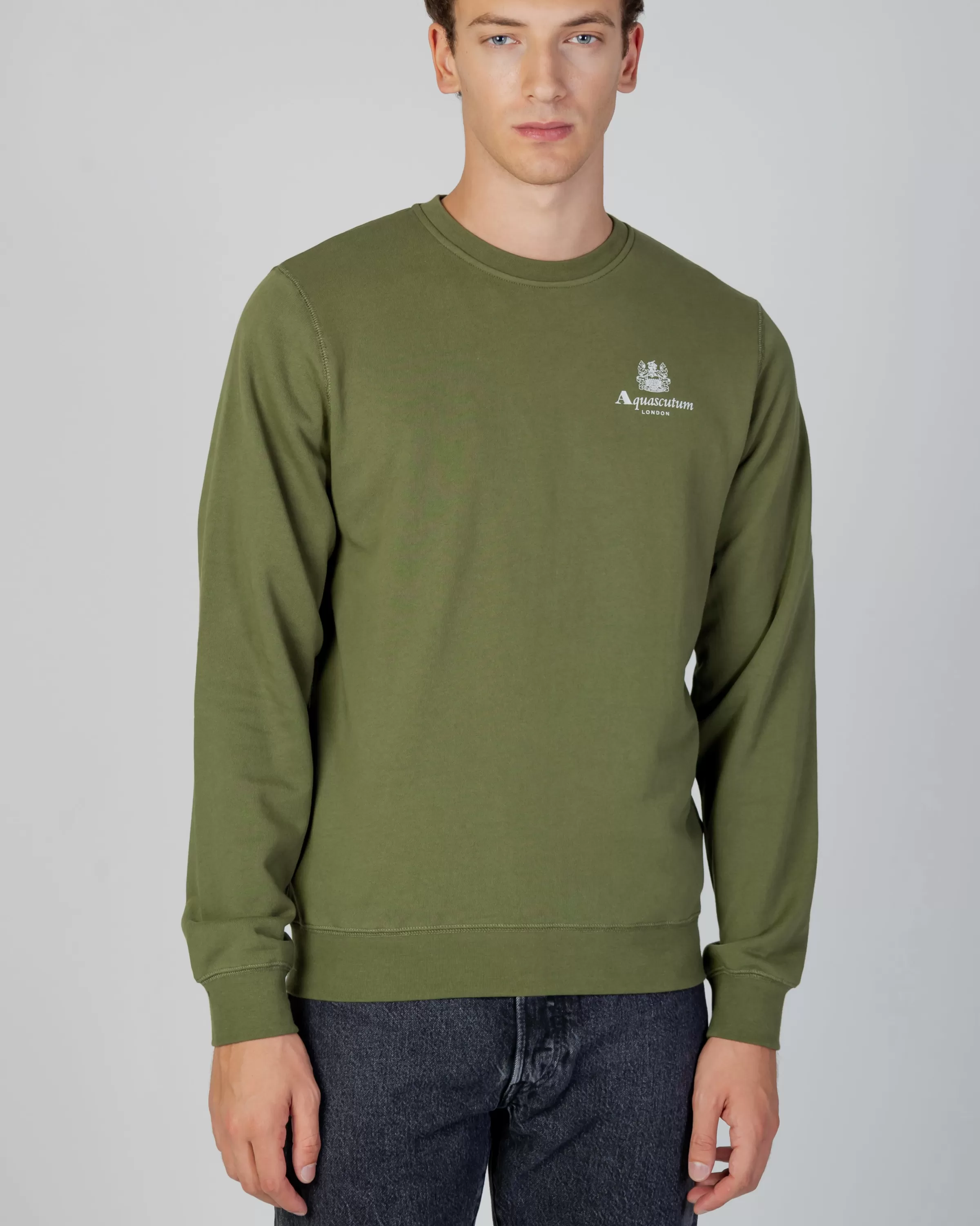 Uomo Aquascutum Active Active Small Logo Crew Neck Fleece