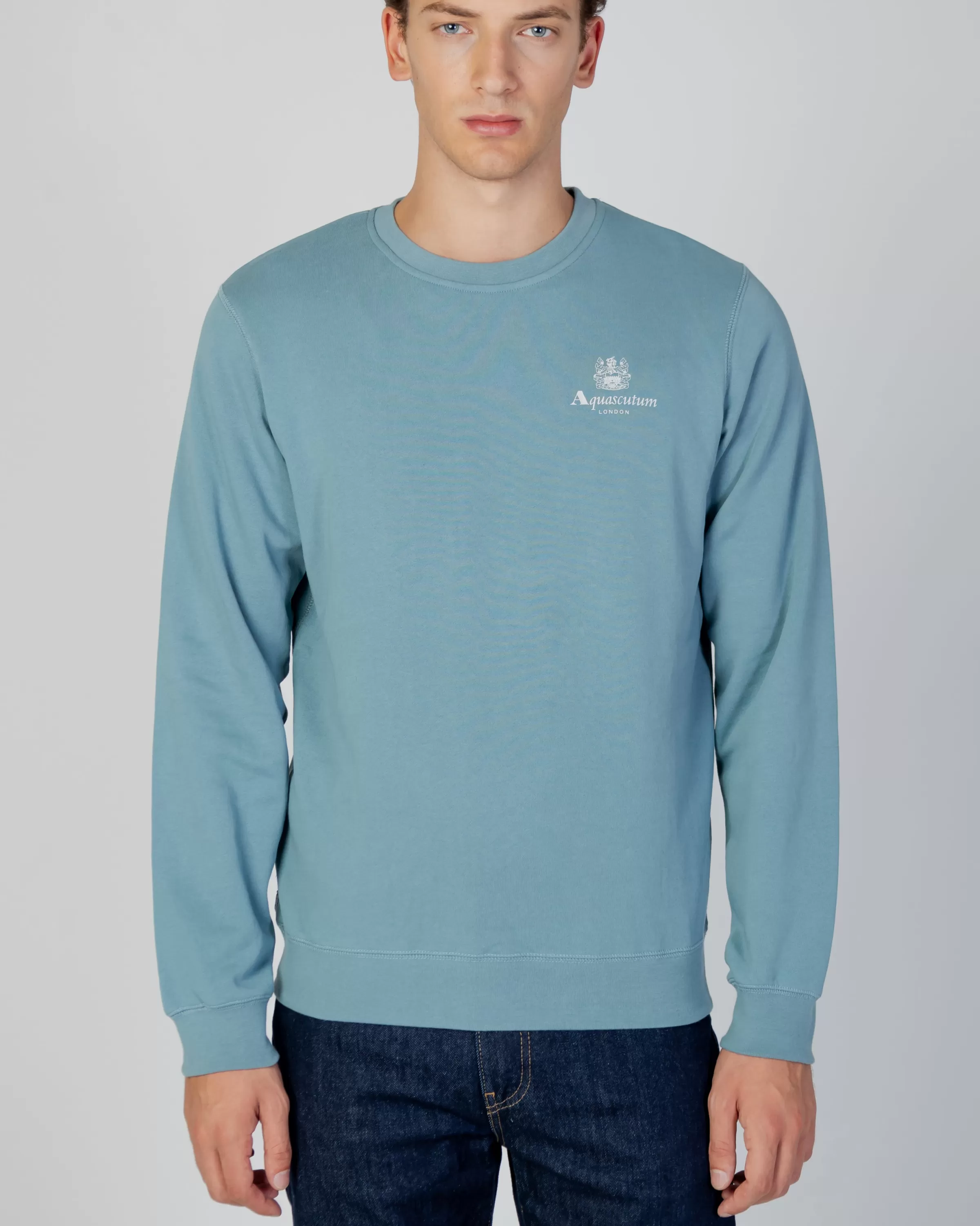 Uomo Aquascutum Active Active Small Logo Crew Neck Fleece