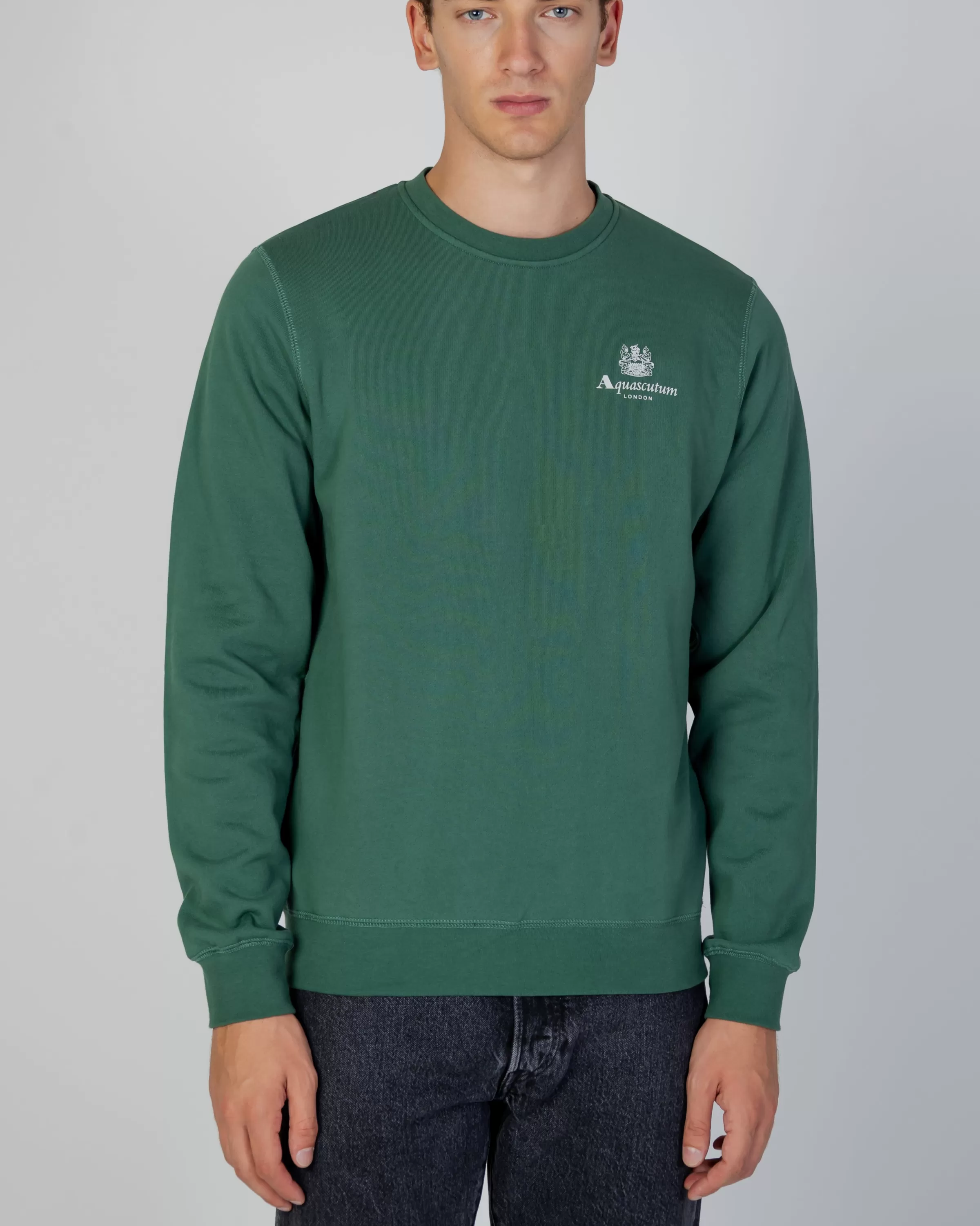 Uomo Aquascutum Active Active Small Logo Crew Neck Fleece