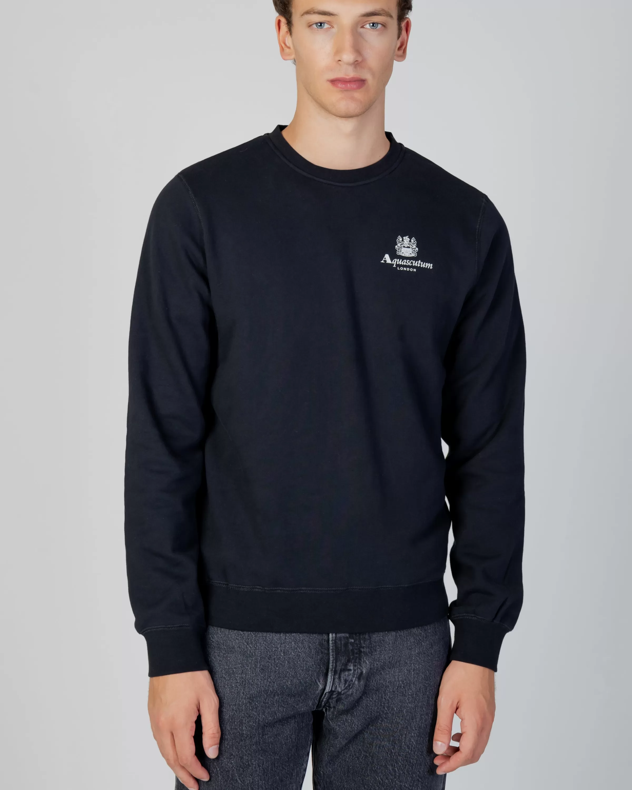 Uomo Aquascutum Active Active Small Logo Crew Neck Fleece