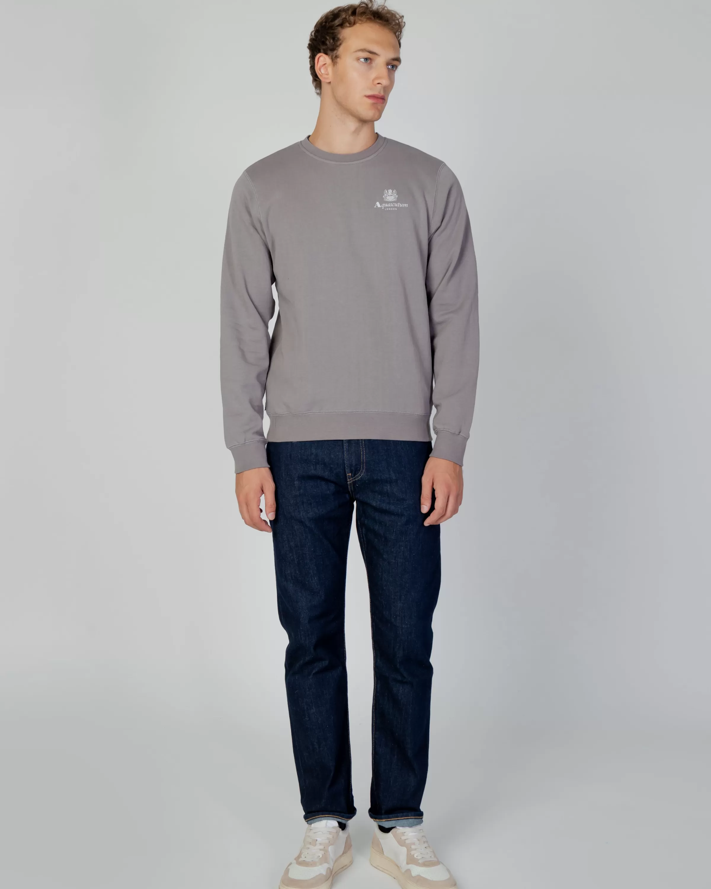 Uomo Aquascutum Active Active Small Logo Crew Neck Fleece