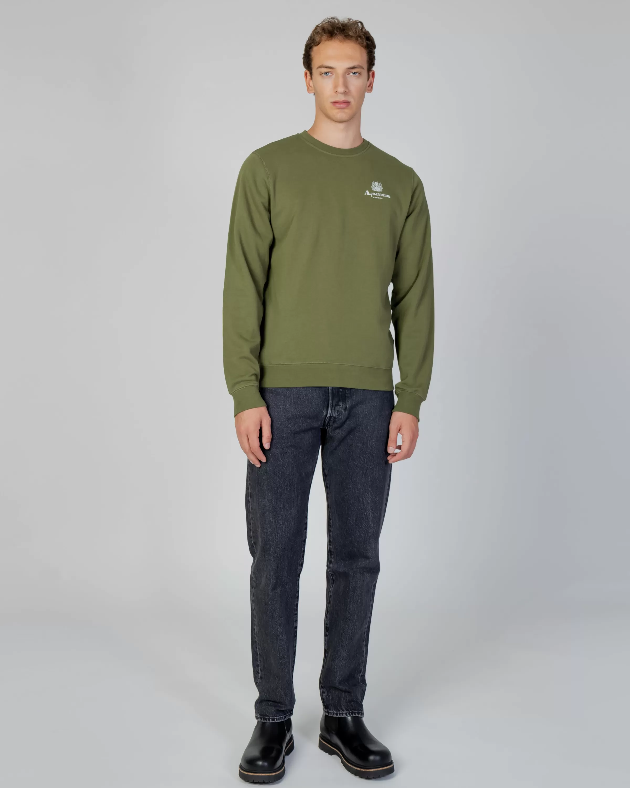 Uomo Aquascutum Active Active Small Logo Crew Neck Fleece