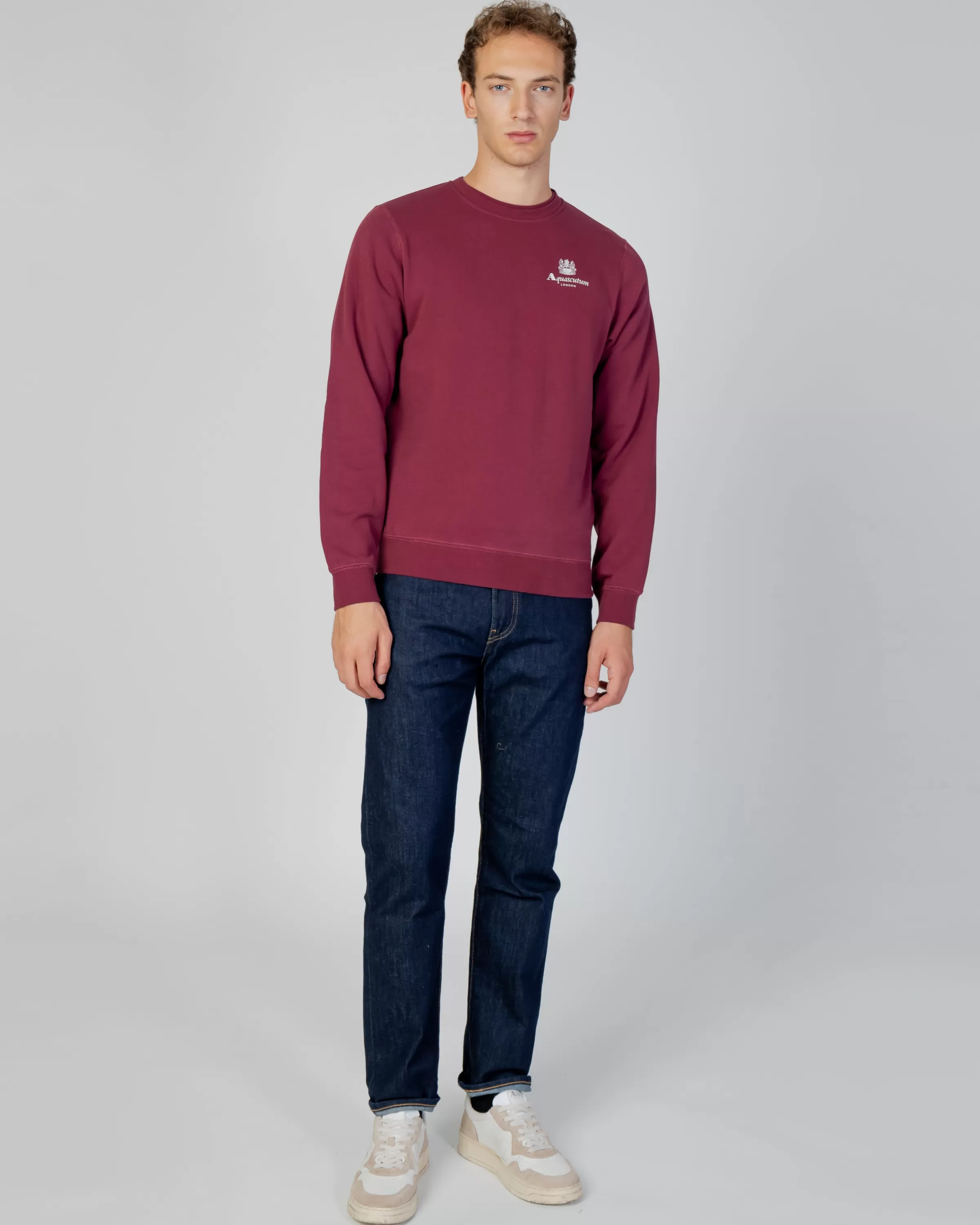 Uomo Aquascutum Active Active Small Logo Crew Neck Fleece