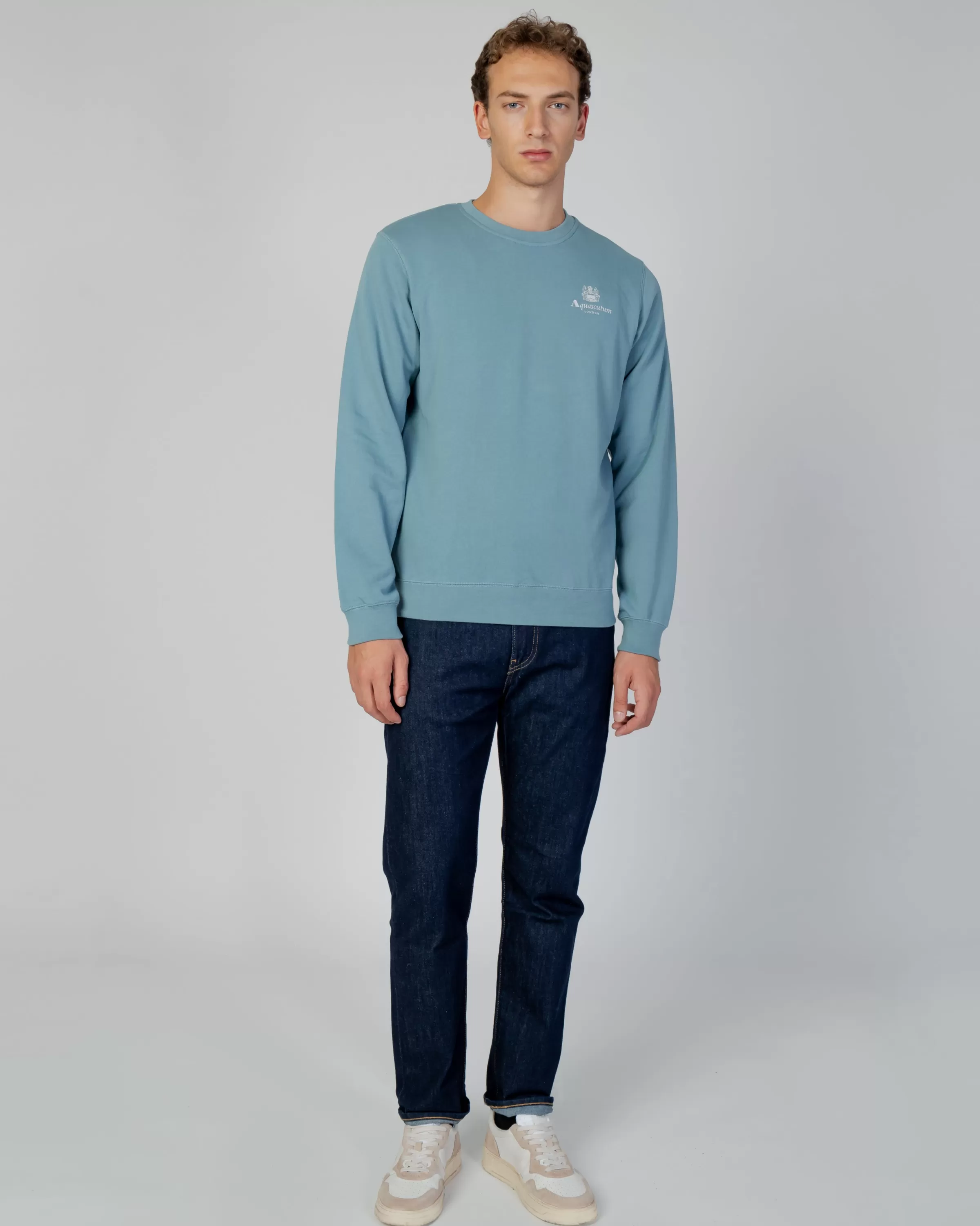 Uomo Aquascutum Active Active Small Logo Crew Neck Fleece