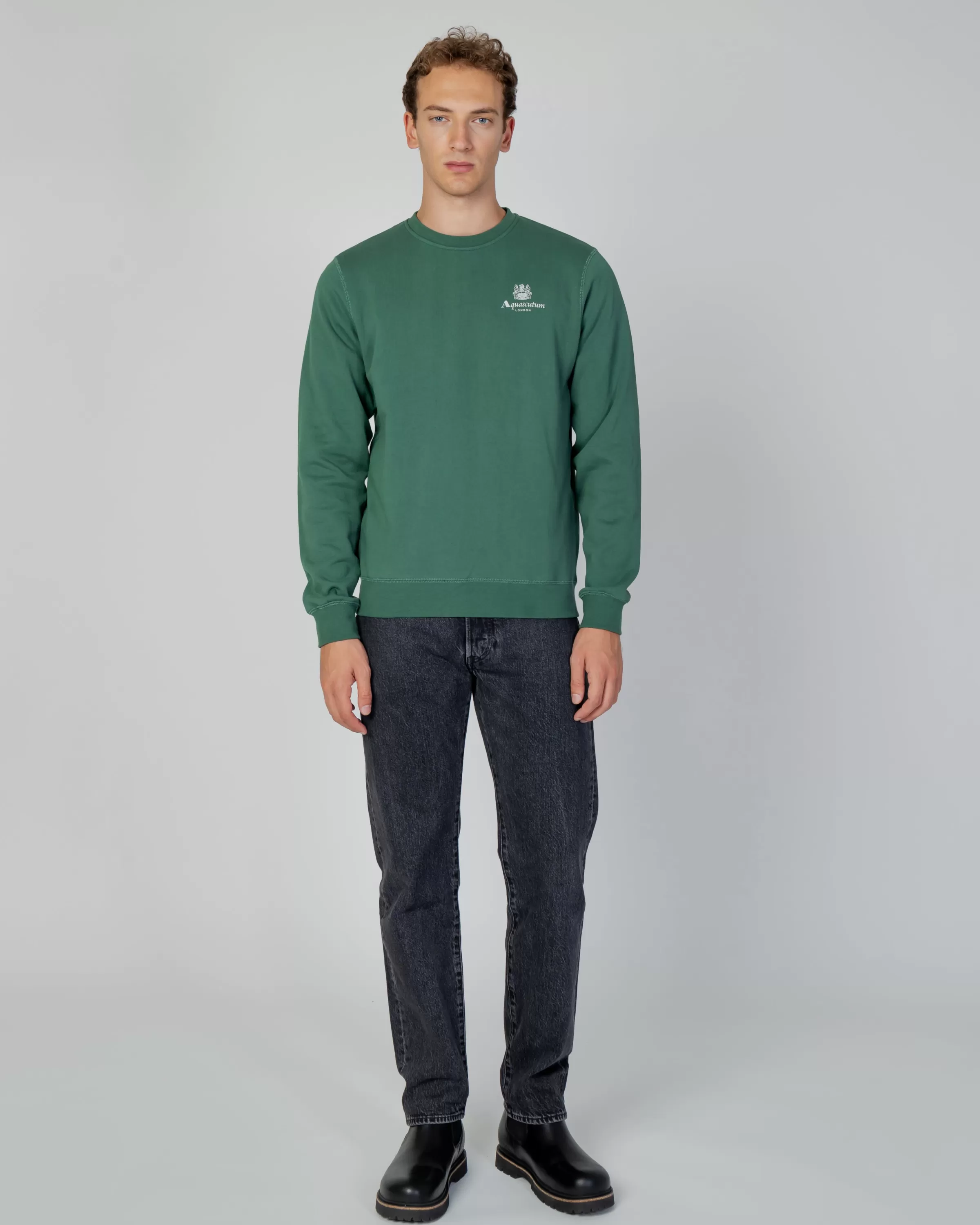 Uomo Aquascutum Active Active Small Logo Crew Neck Fleece