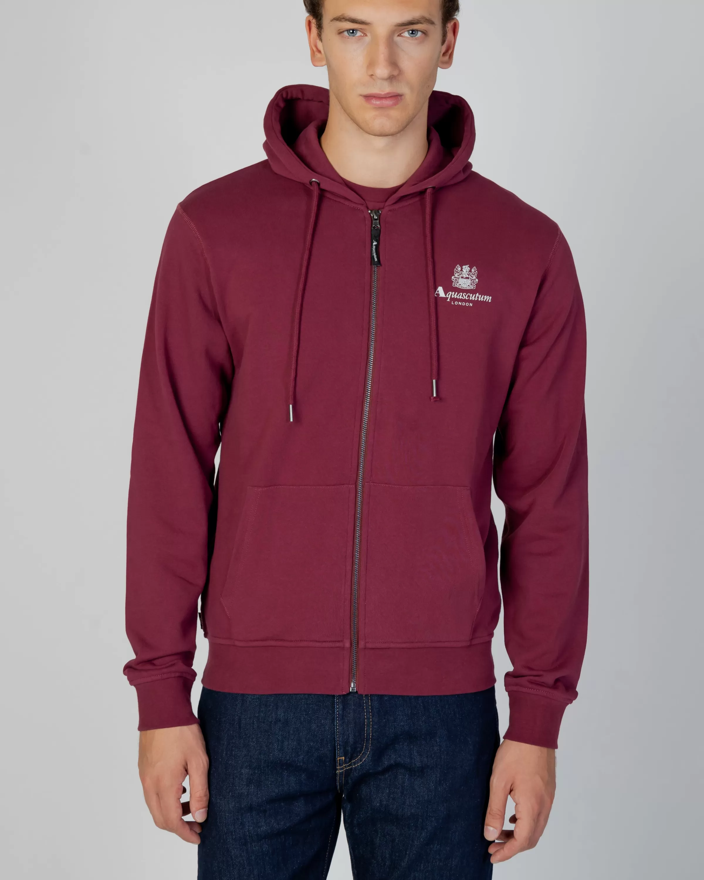 Uomo Aquascutum Active Active Small Logo Full Zip Hoodie Fleece