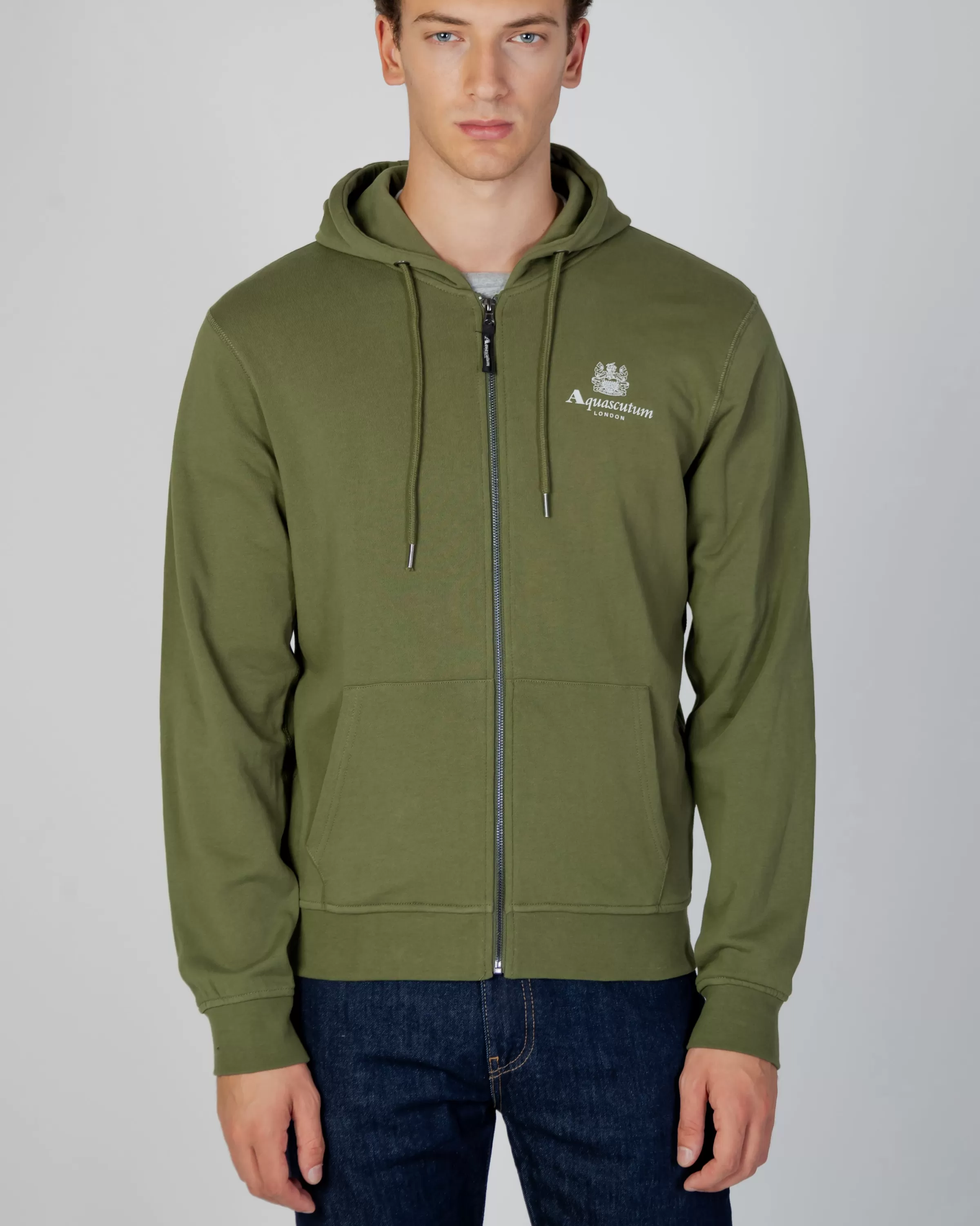 Uomo Aquascutum Active Active Small Logo Full Zip Hoodie Fleece