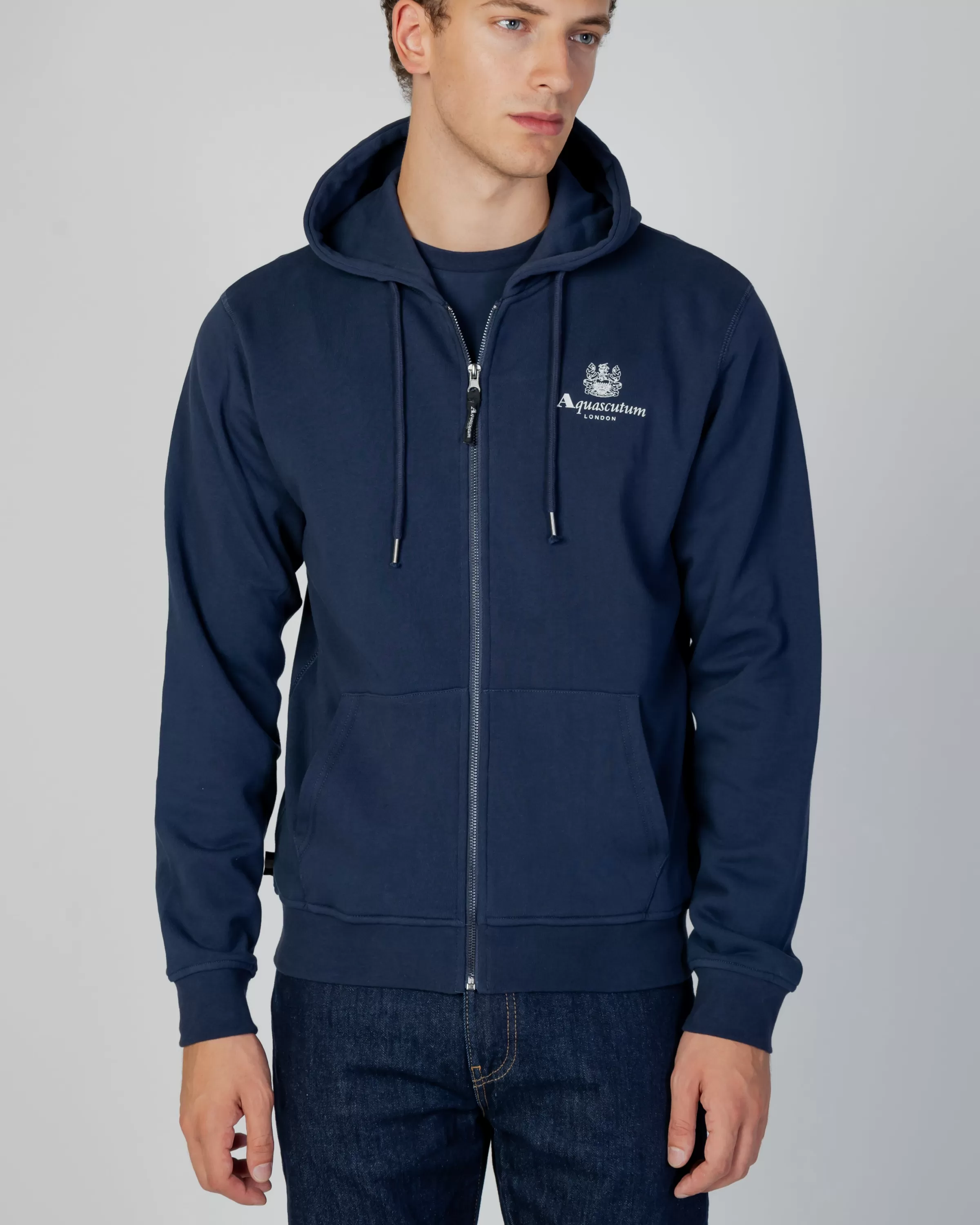 Uomo Aquascutum Active Active Small Logo Full Zip Hoodie Fleece