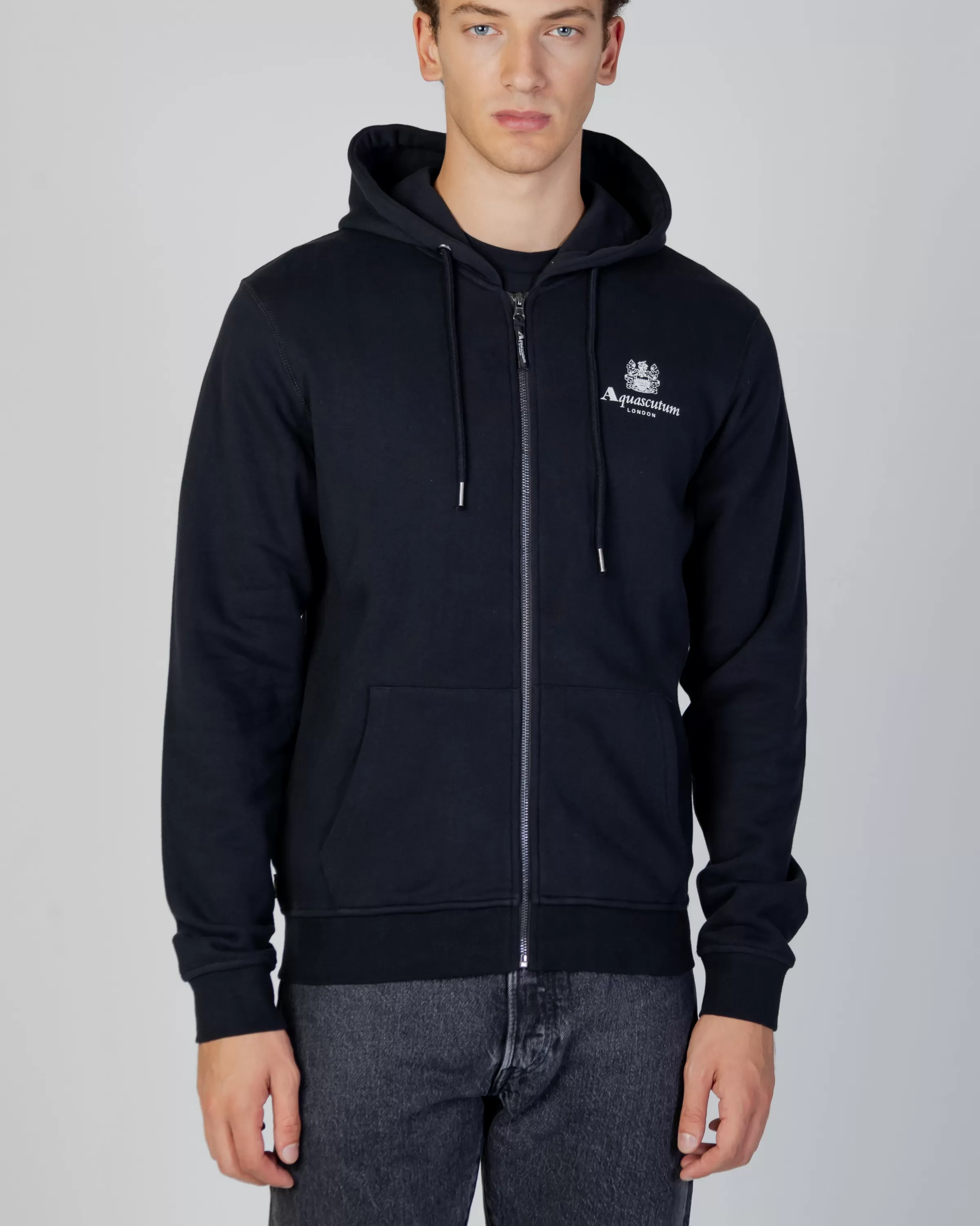 Uomo Aquascutum Active Active Small Logo Full Zip Hoodie Fleece