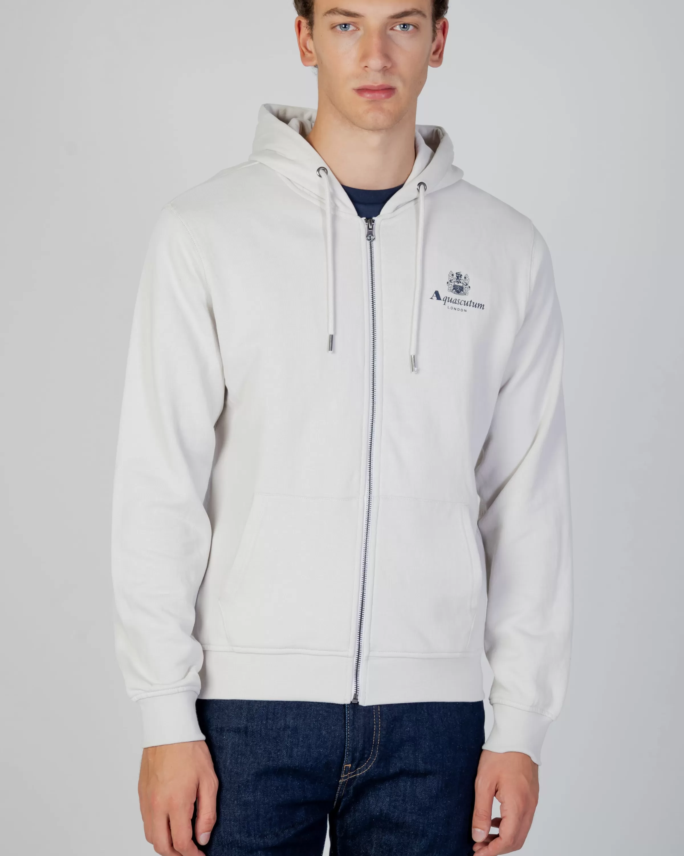 Uomo Aquascutum Active Active Small Logo Full Zip Hoodie Fleece