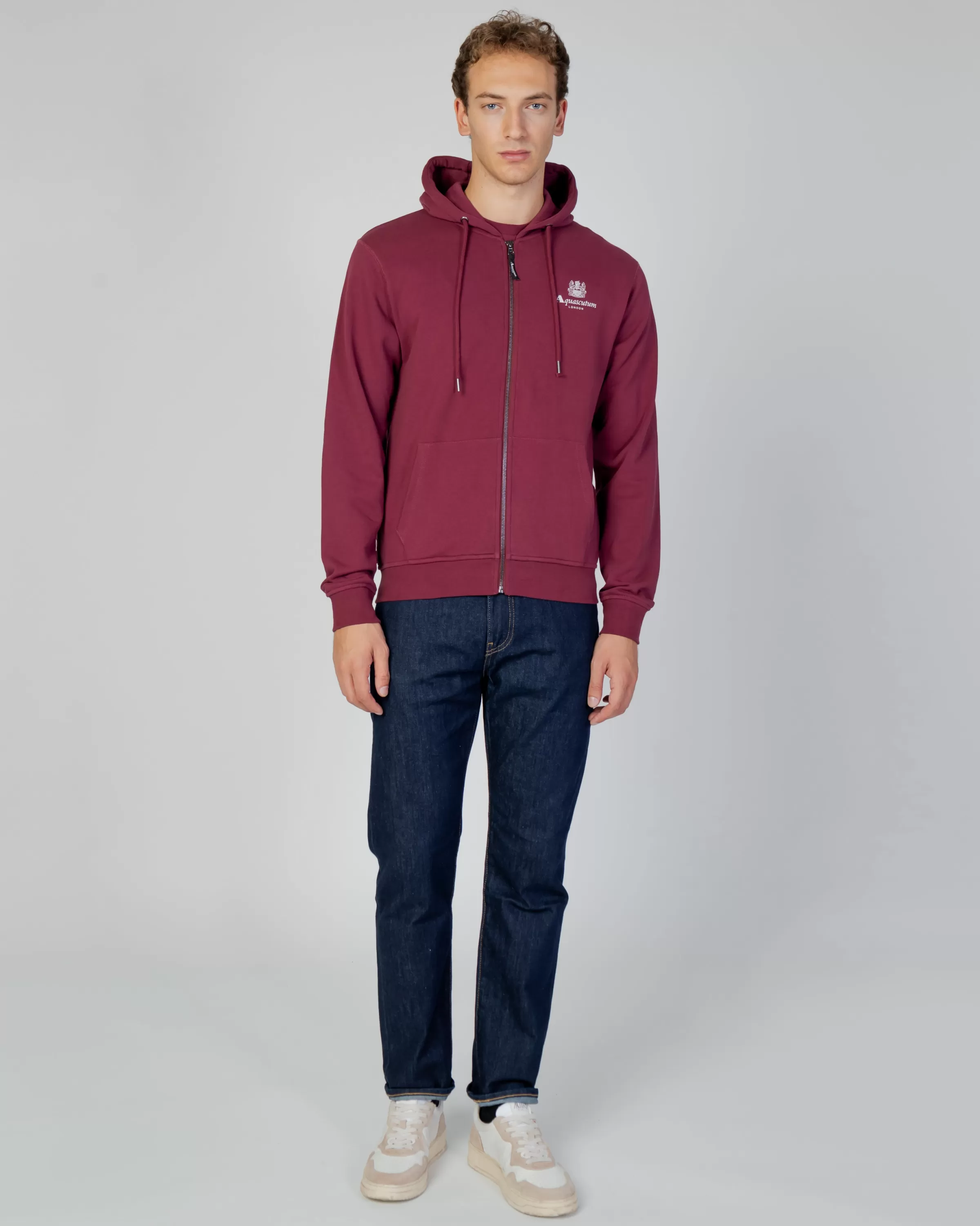 Uomo Aquascutum Active Active Small Logo Full Zip Hoodie Fleece