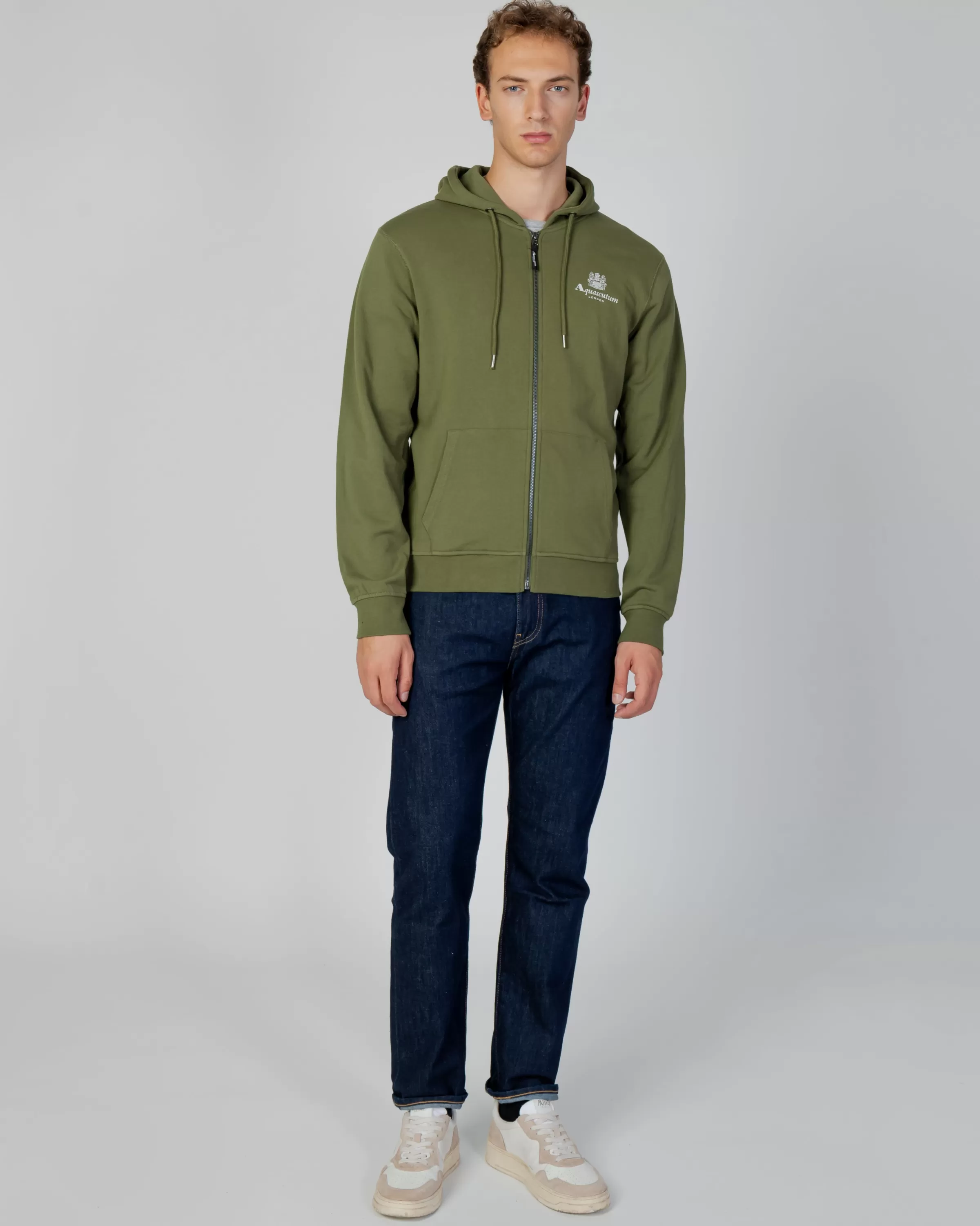 Uomo Aquascutum Active Active Small Logo Full Zip Hoodie Fleece