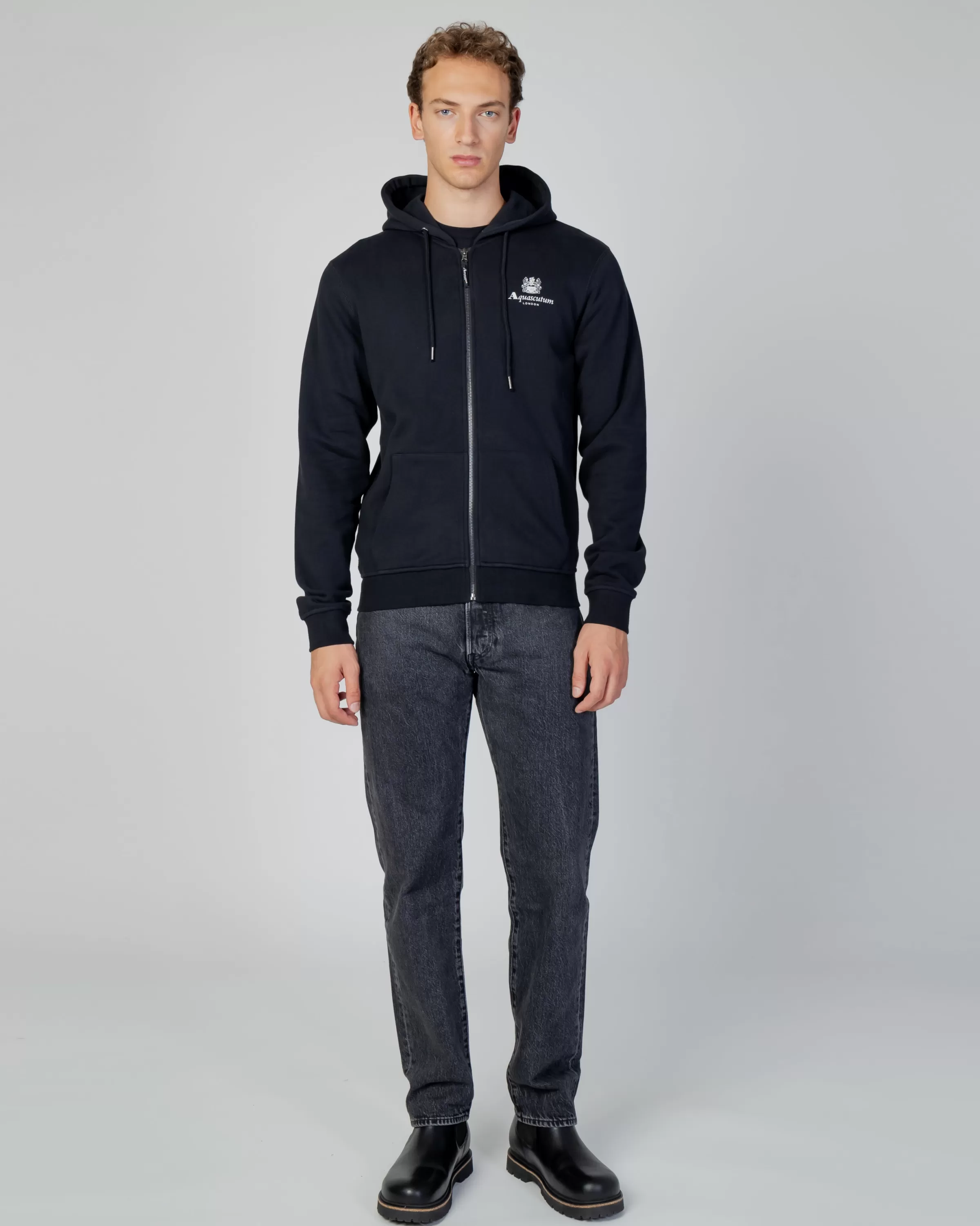 Uomo Aquascutum Active Active Small Logo Full Zip Hoodie Fleece