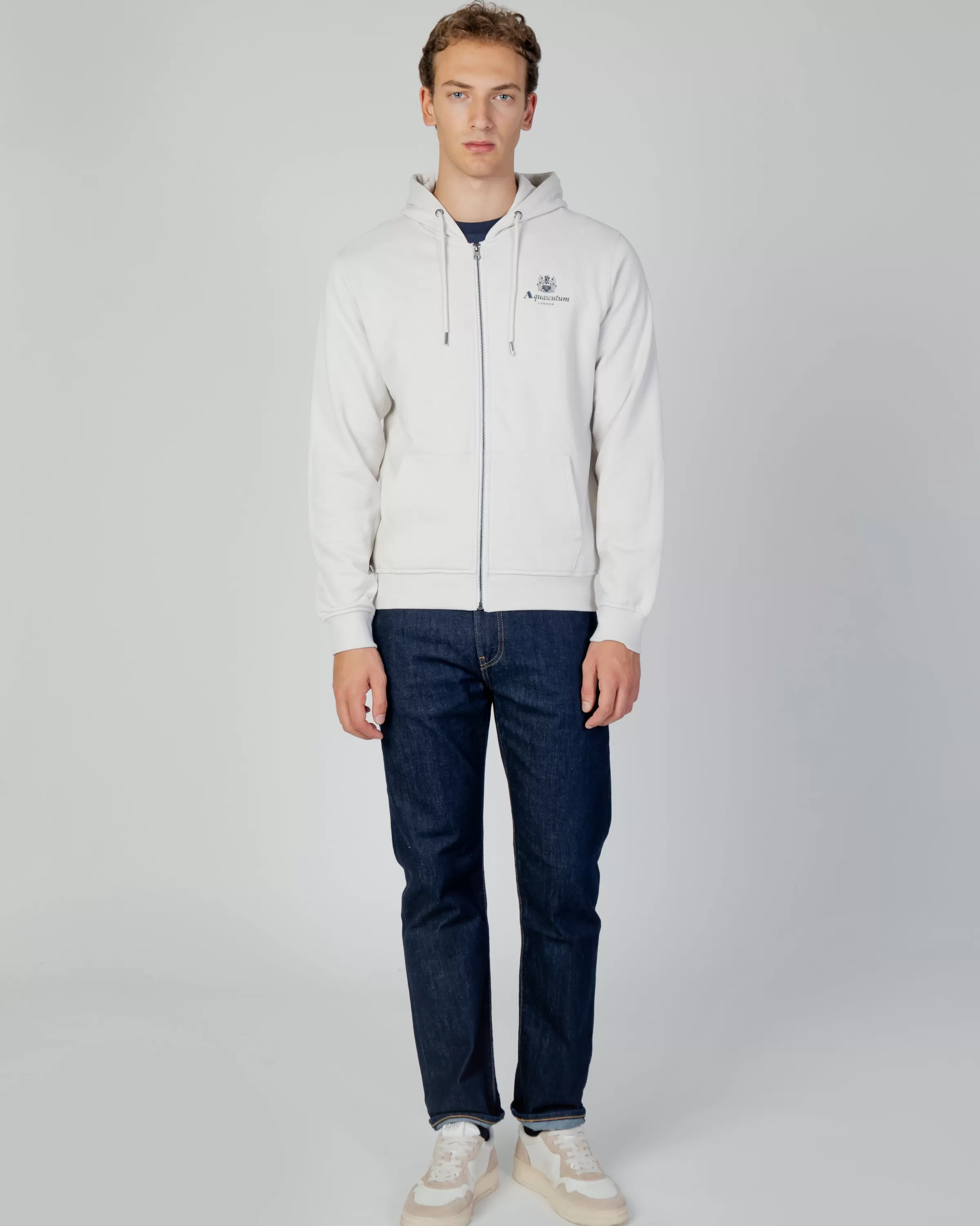 Uomo Aquascutum Active Active Small Logo Full Zip Hoodie Fleece