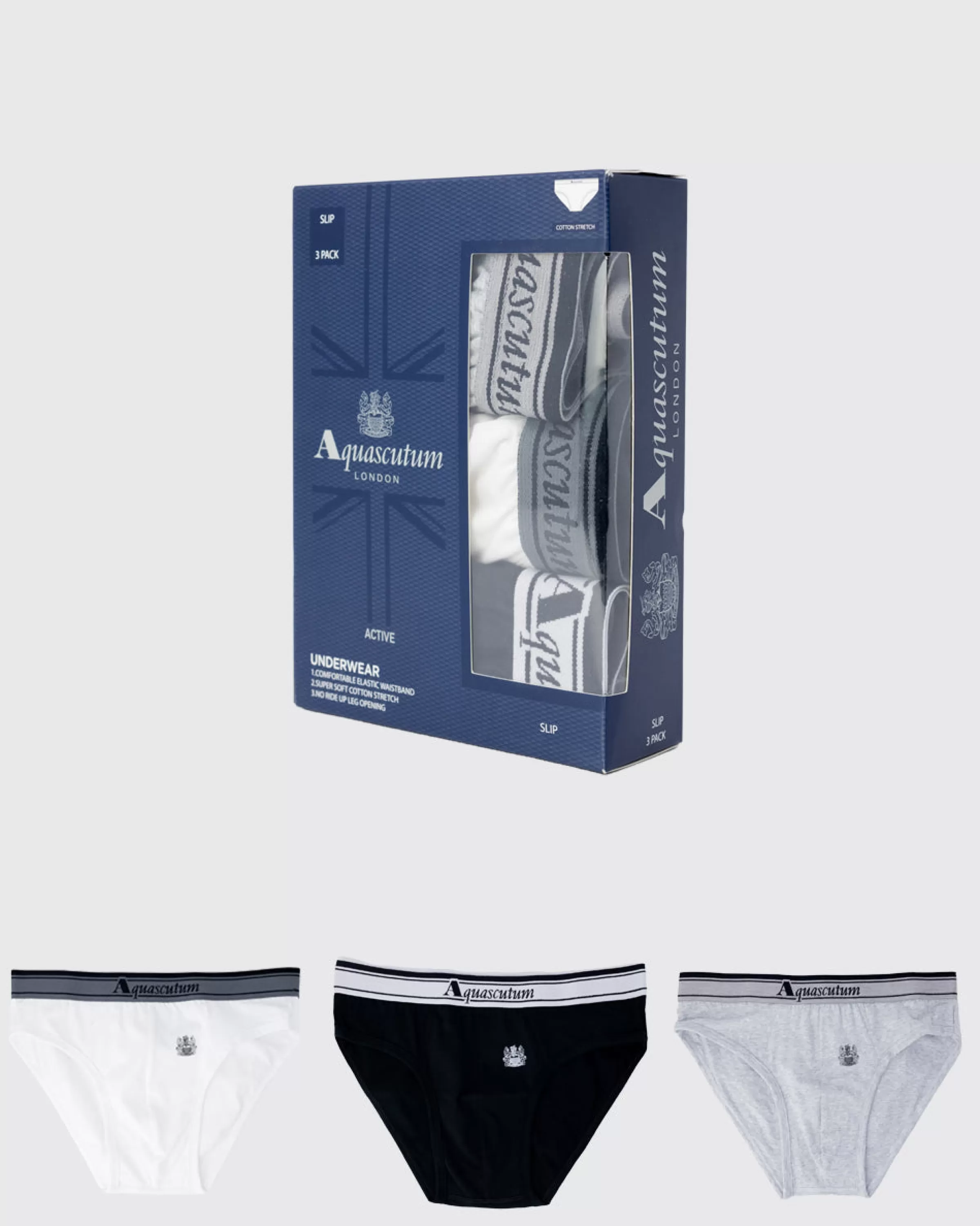 Uomo Aquascutum Active Active Underwear Brief Triple Pack