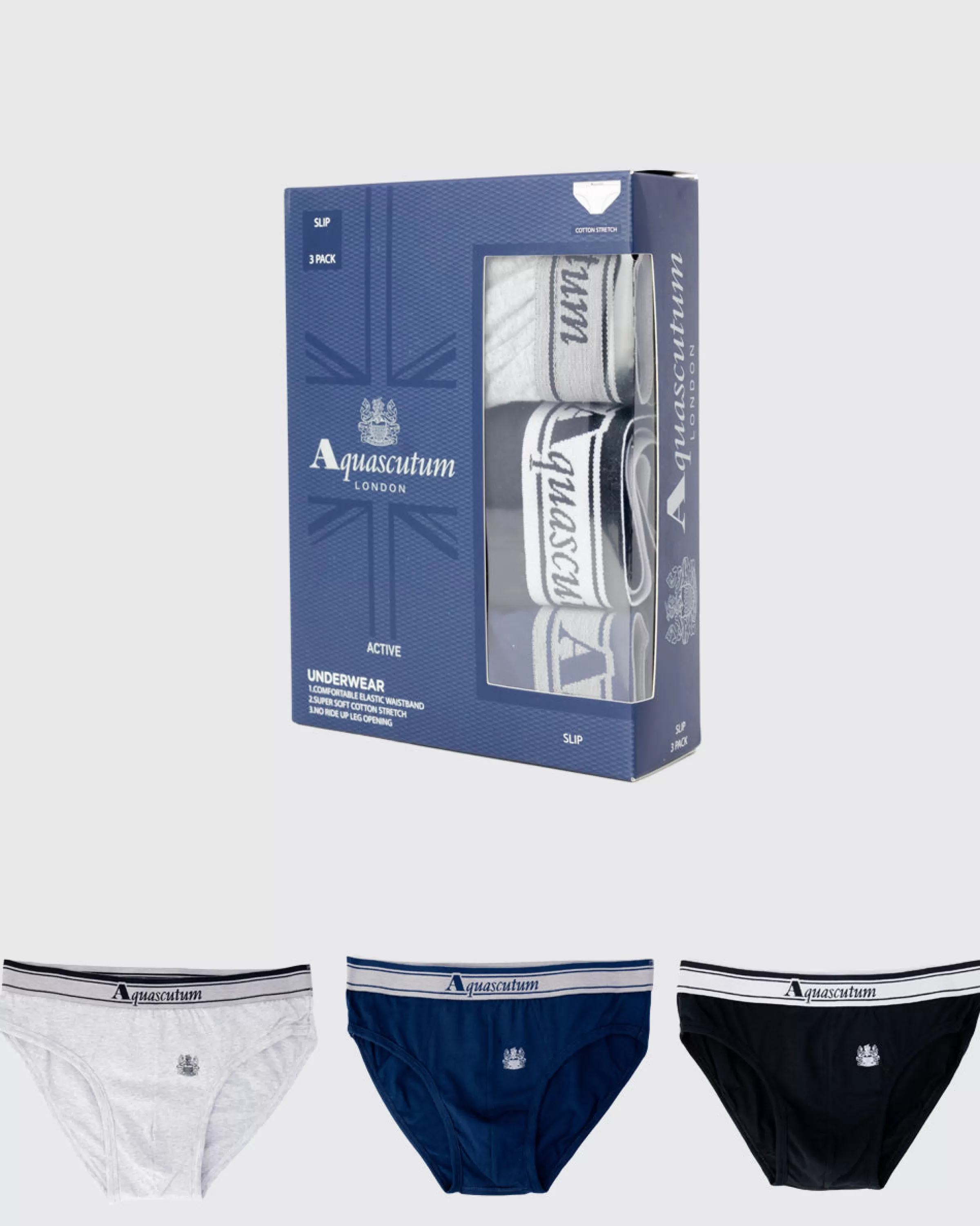 Uomo Aquascutum Active Active Underwear Brief Triple Pack